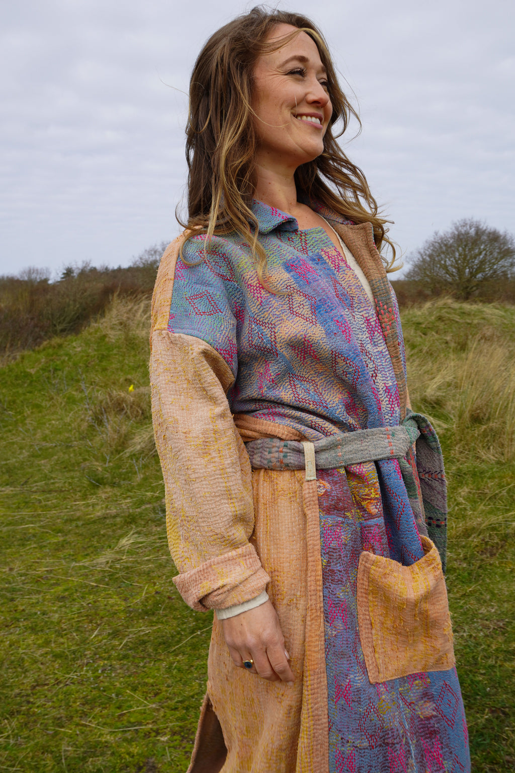 Majstudio / sari coat long / Vintage rugged 081