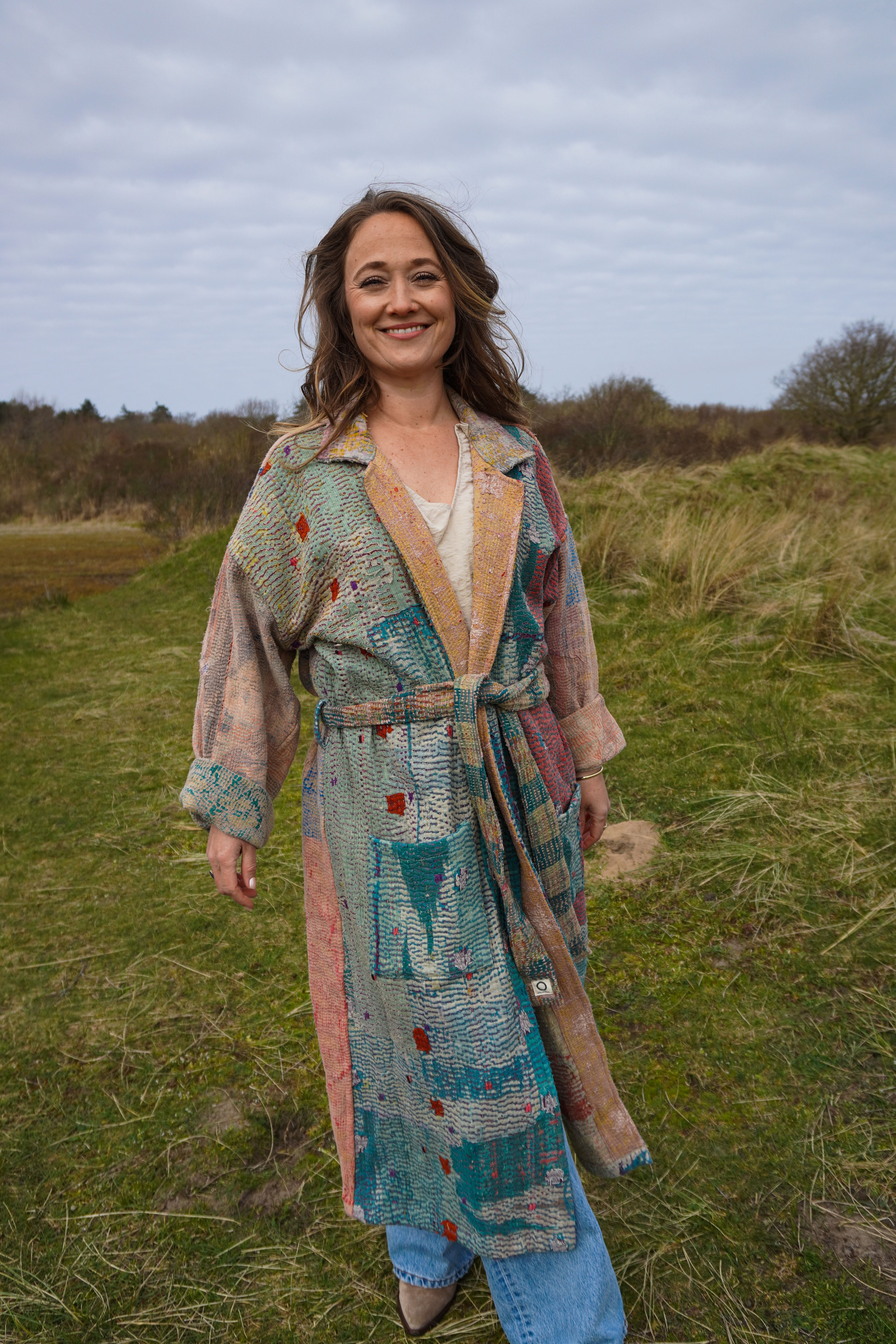 Majstudio / sari coat long / Vintage rugged 082