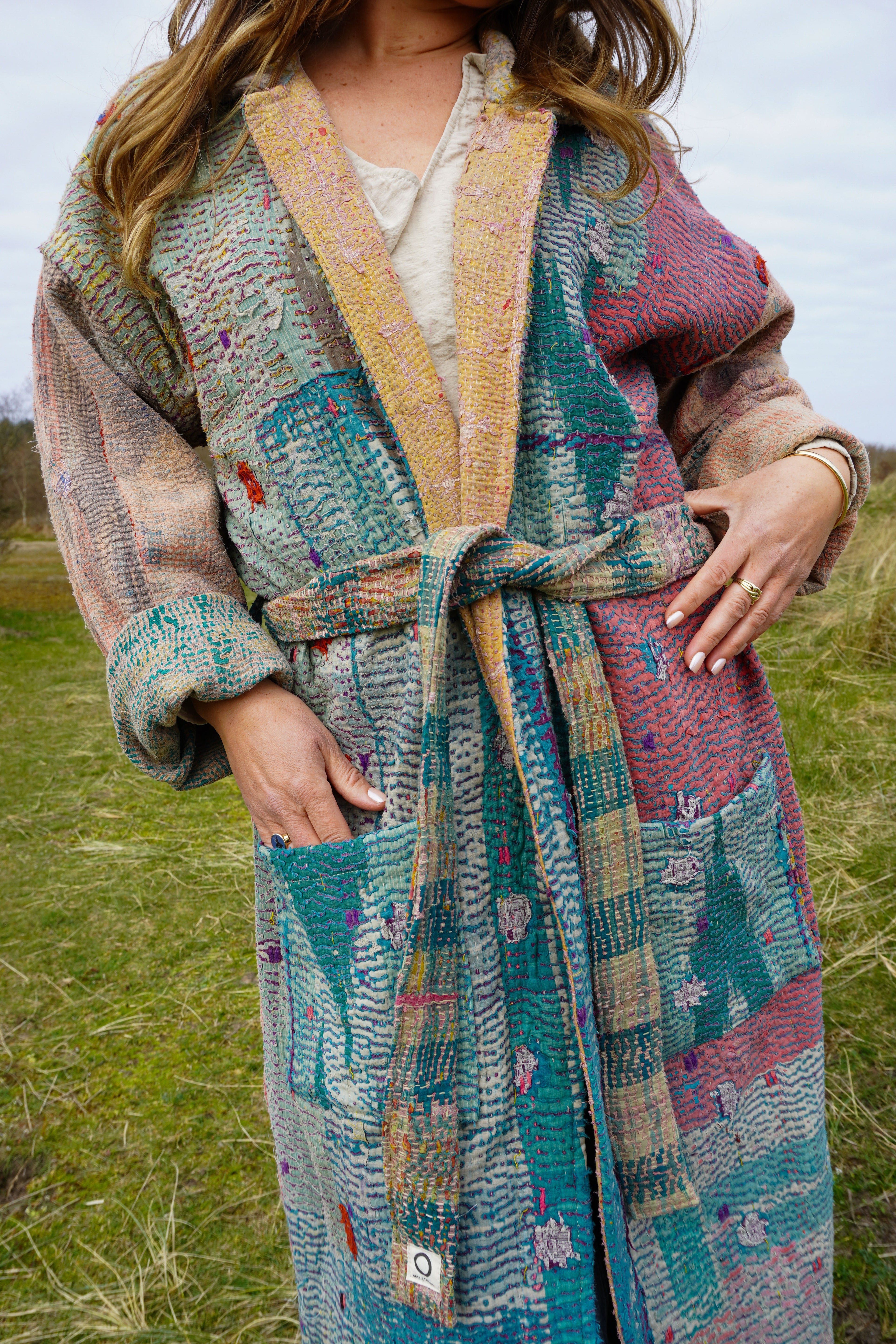 Majstudio / sari coat long / Vintage rugged 082