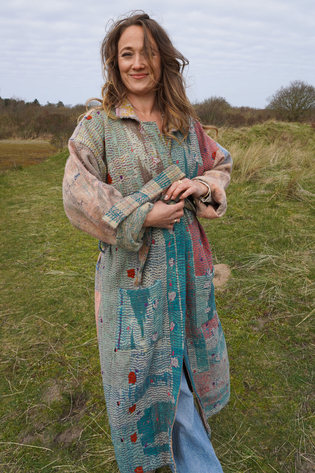 Majstudio / sari coat long / Vintage rugged 082