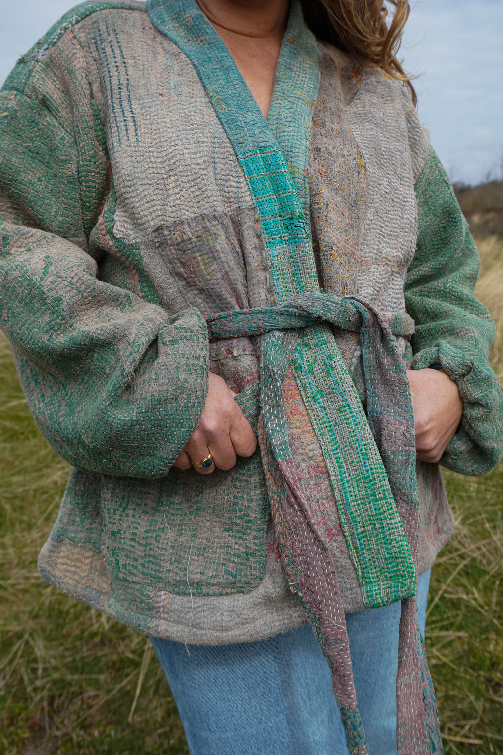 Majstudio / sari coat short / vintage rugged 089