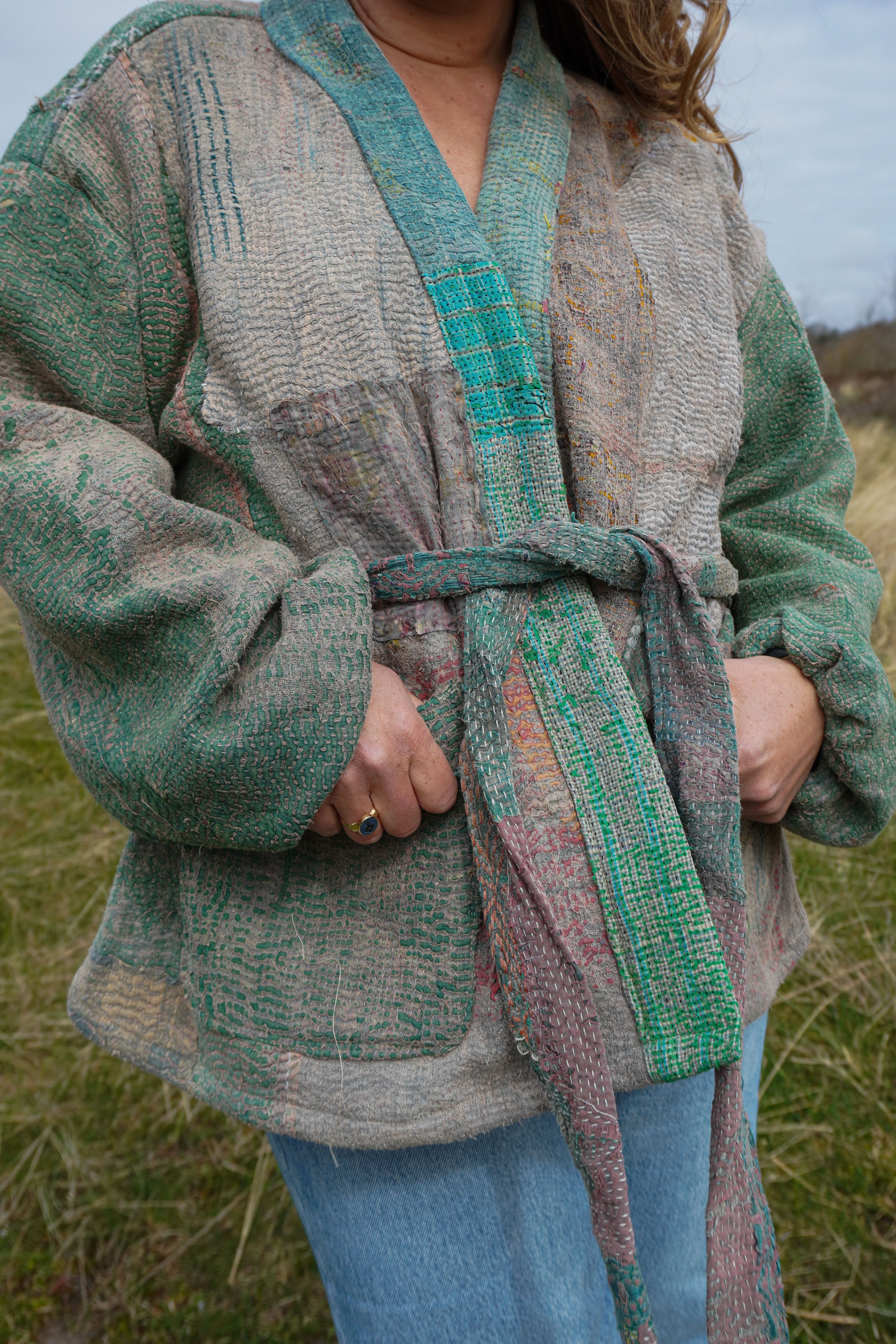 Majstudio / sari coat short / vintage rugged 089