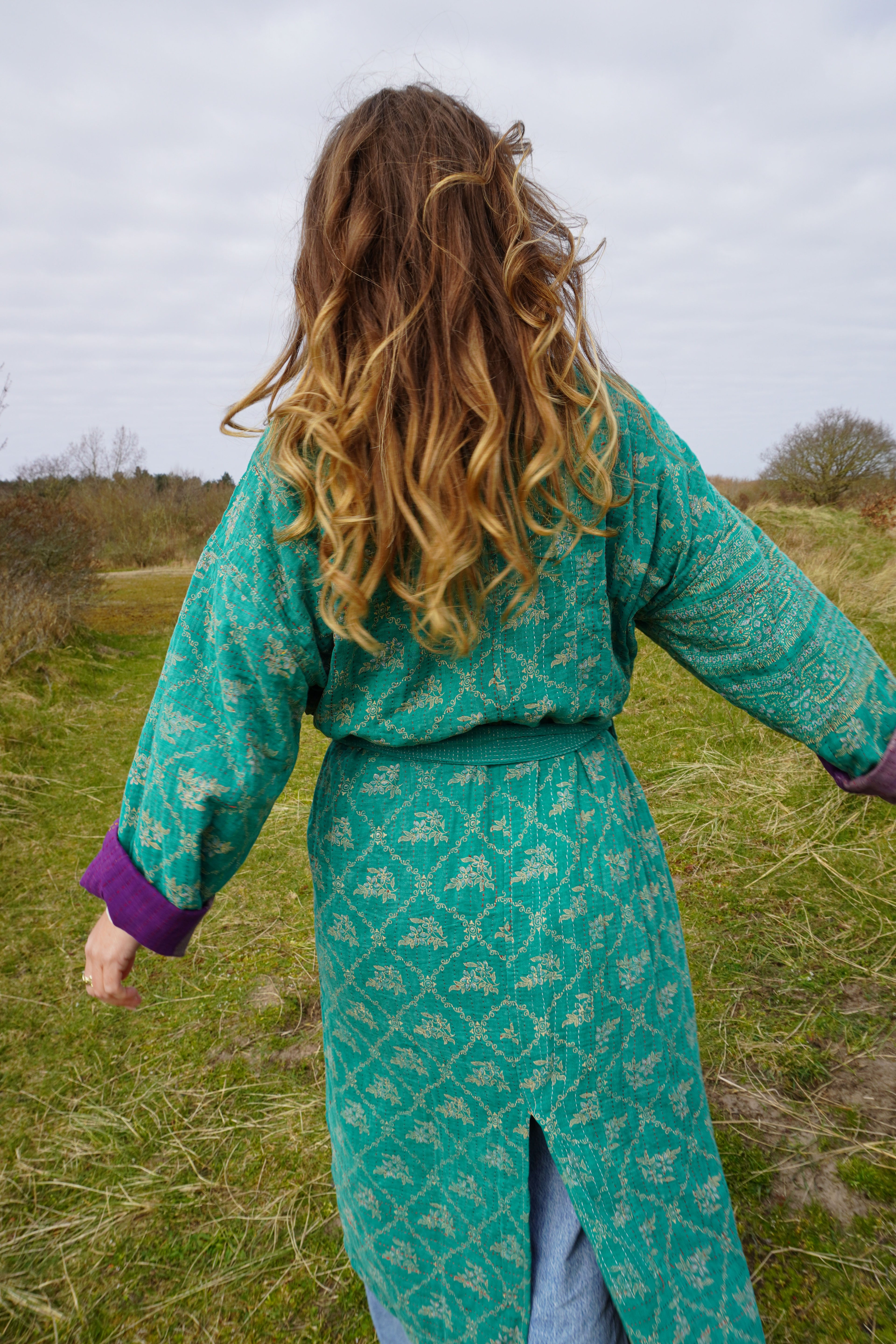 Majstudio / sari coat long / Vintage rugged 083