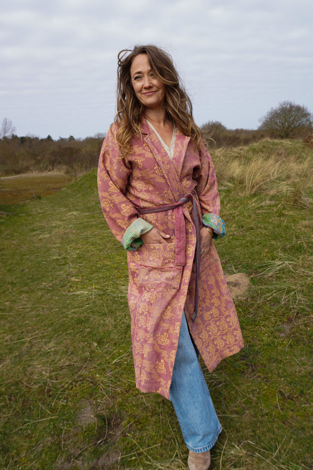 Majstudio / sari coat long / Vintage rugged 084