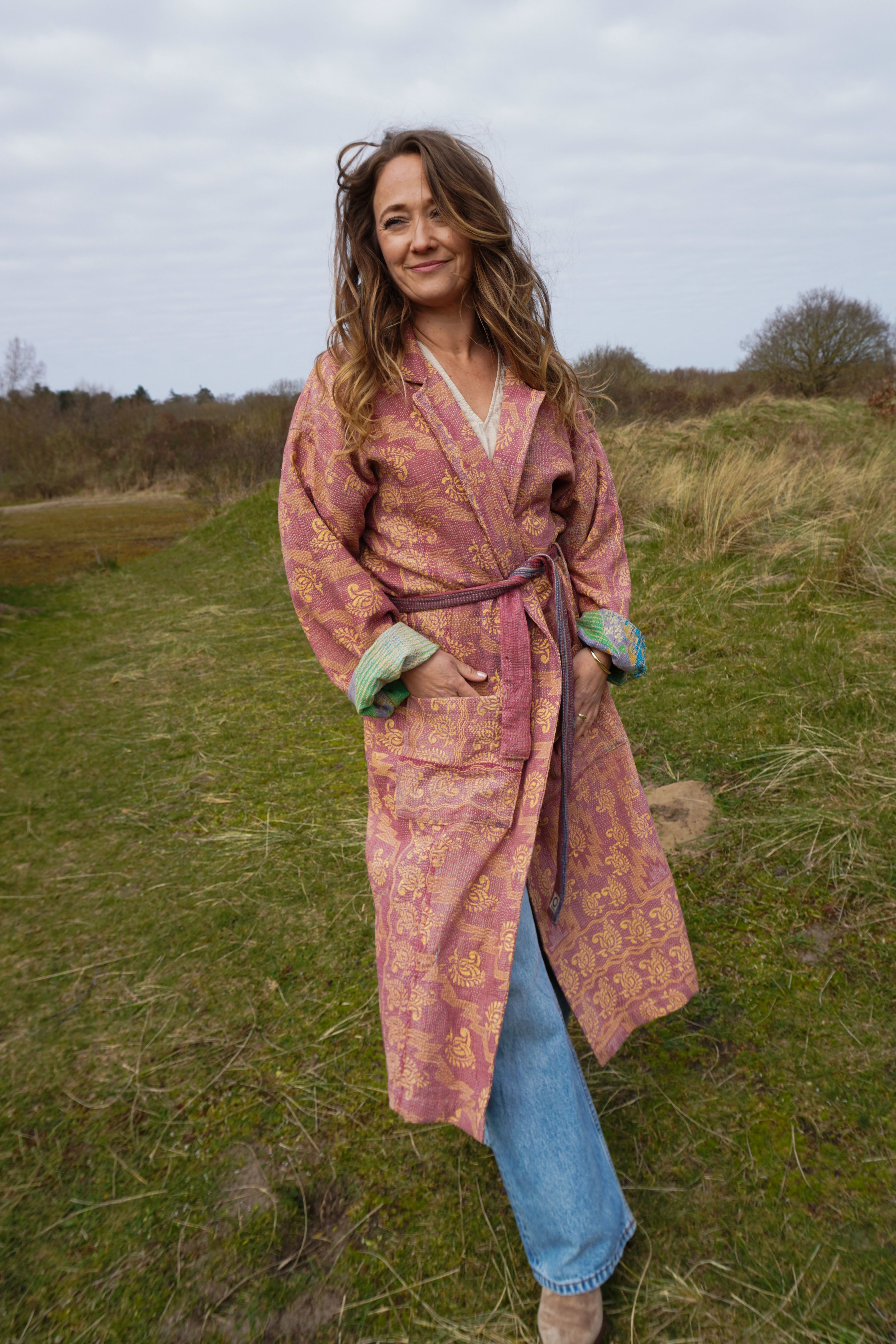 Majstudio / sari coat long / Vintage rugged 084