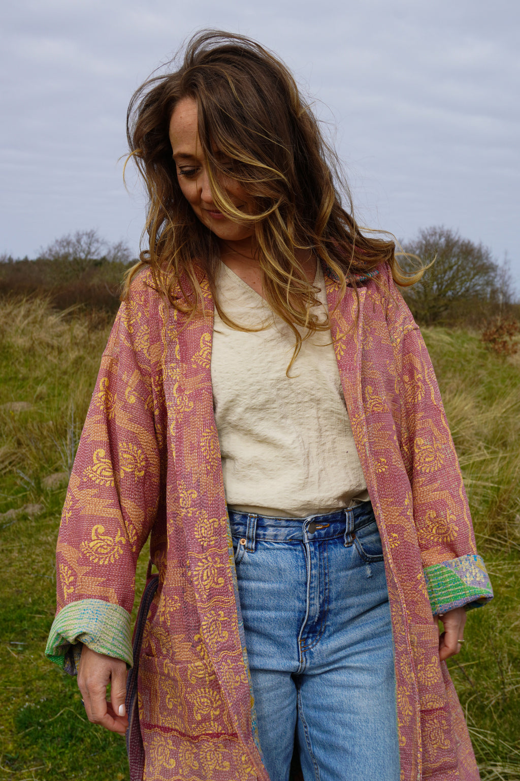 Majstudio / sari coat long / Vintage rugged 084