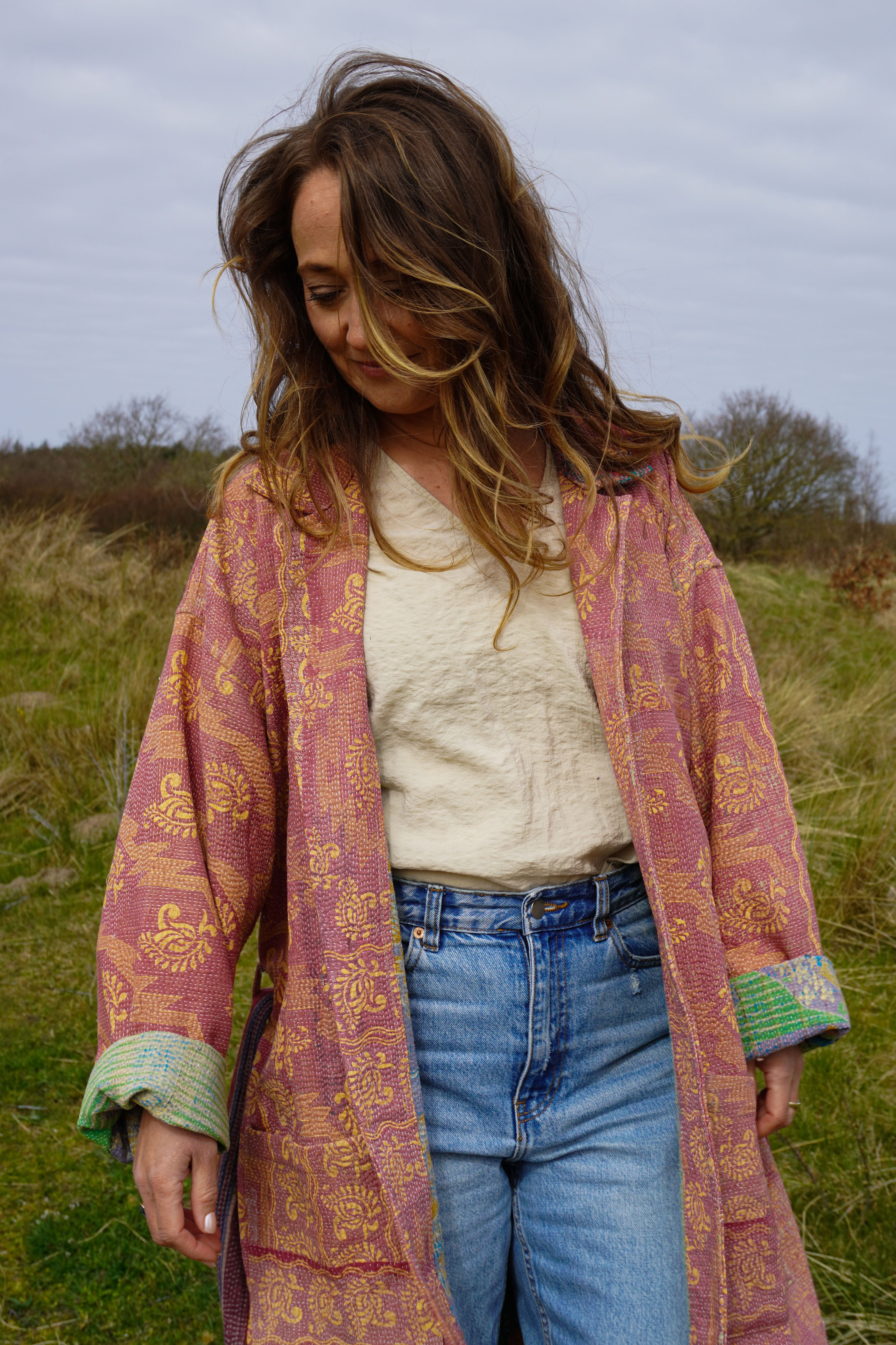 Majstudio / sari coat long / Vintage rugged 084