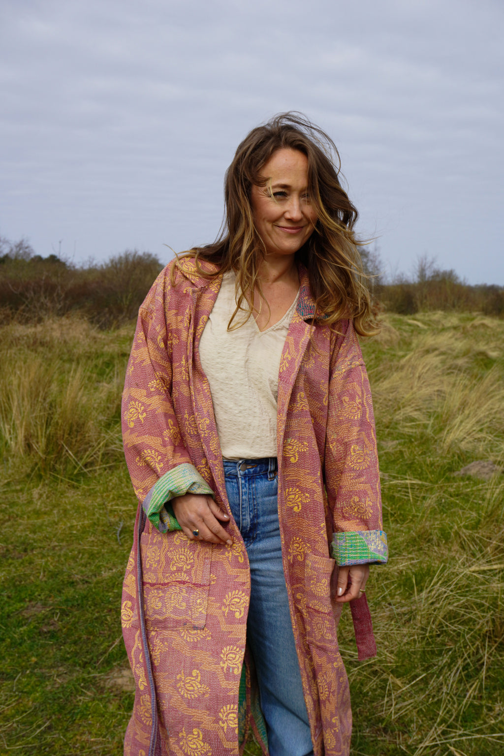 Majstudio / sari coat long / Vintage rugged 084