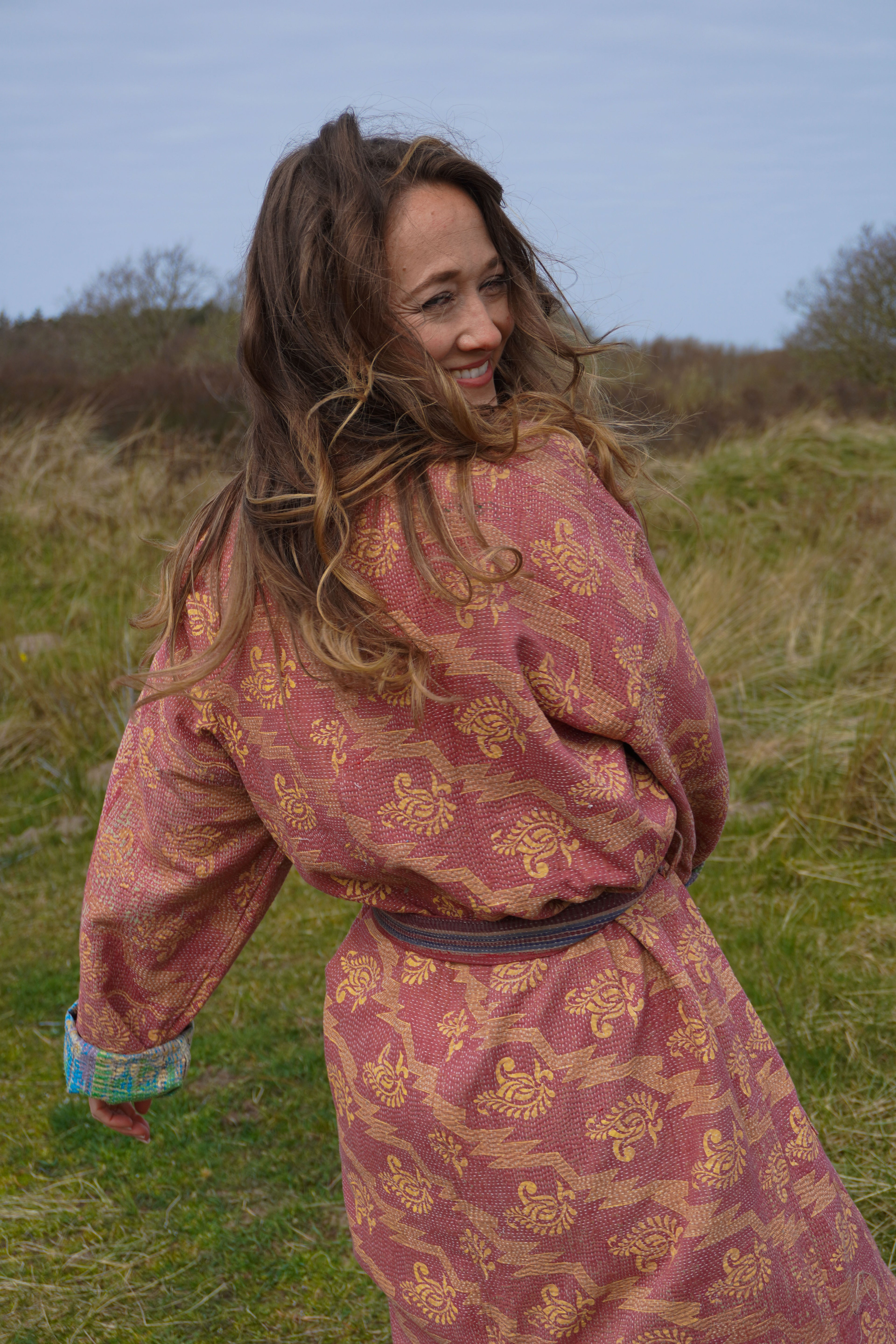 Majstudio / sari coat long / Vintage rugged 084