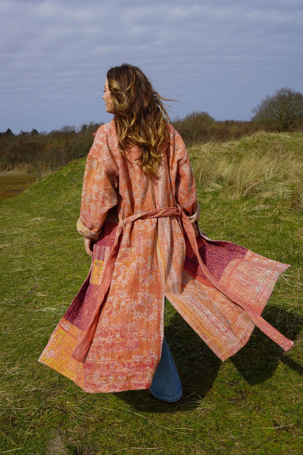 Majstudio / sari coat long / Vintage rugged 085
