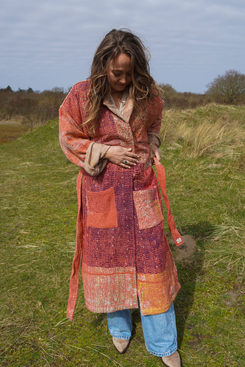 Majstudio / sari coat long / Vintage rugged 085