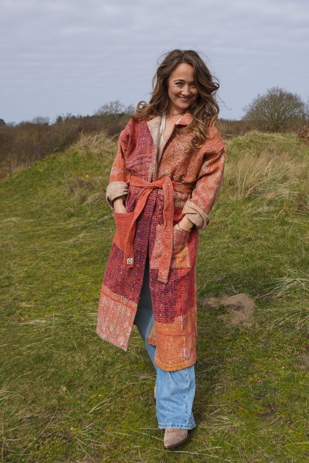 Majstudio / sari coat long / Vintage rugged 085