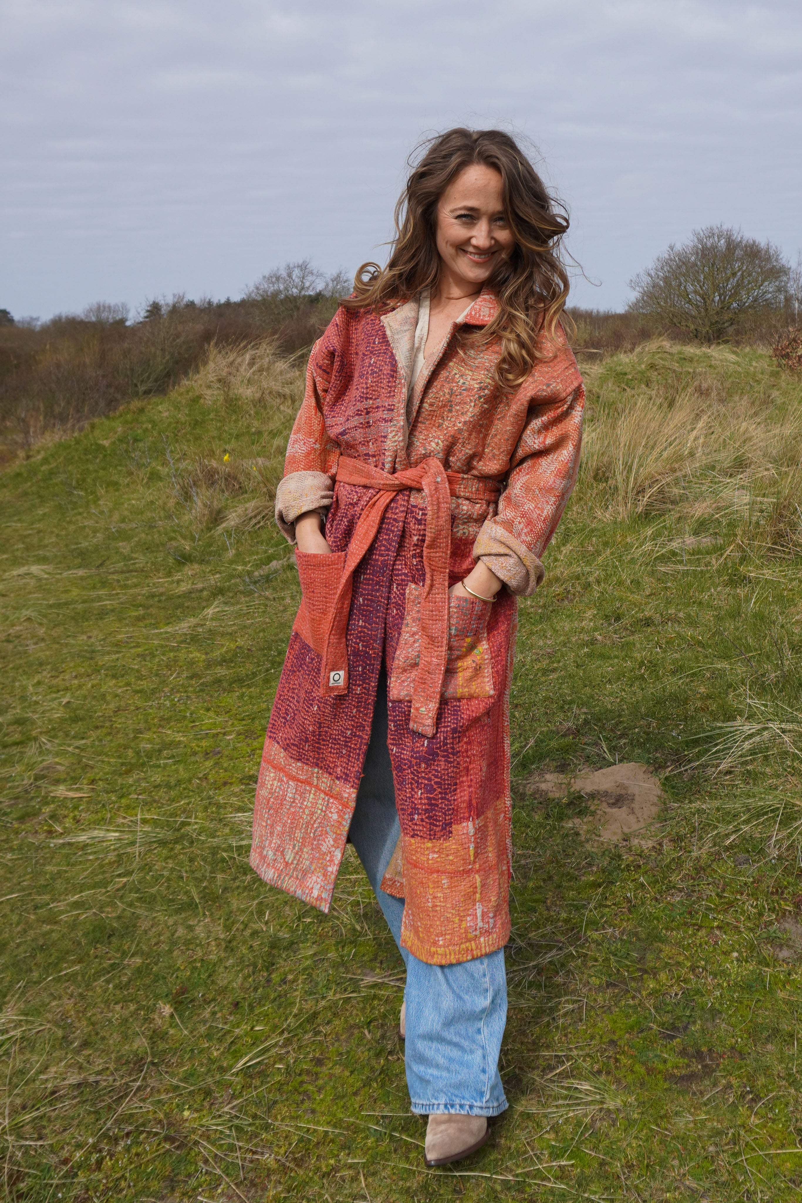 Majstudio / sari coat long / Vintage rugged 085