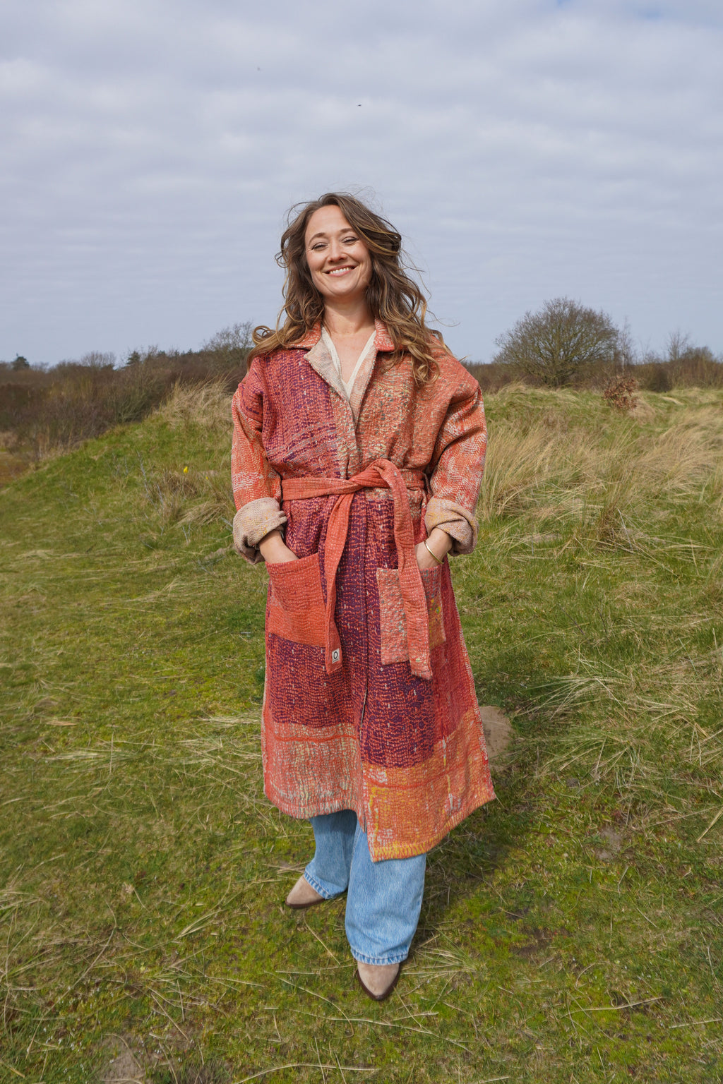 Majstudio / sari coat long / Vintage rugged 085