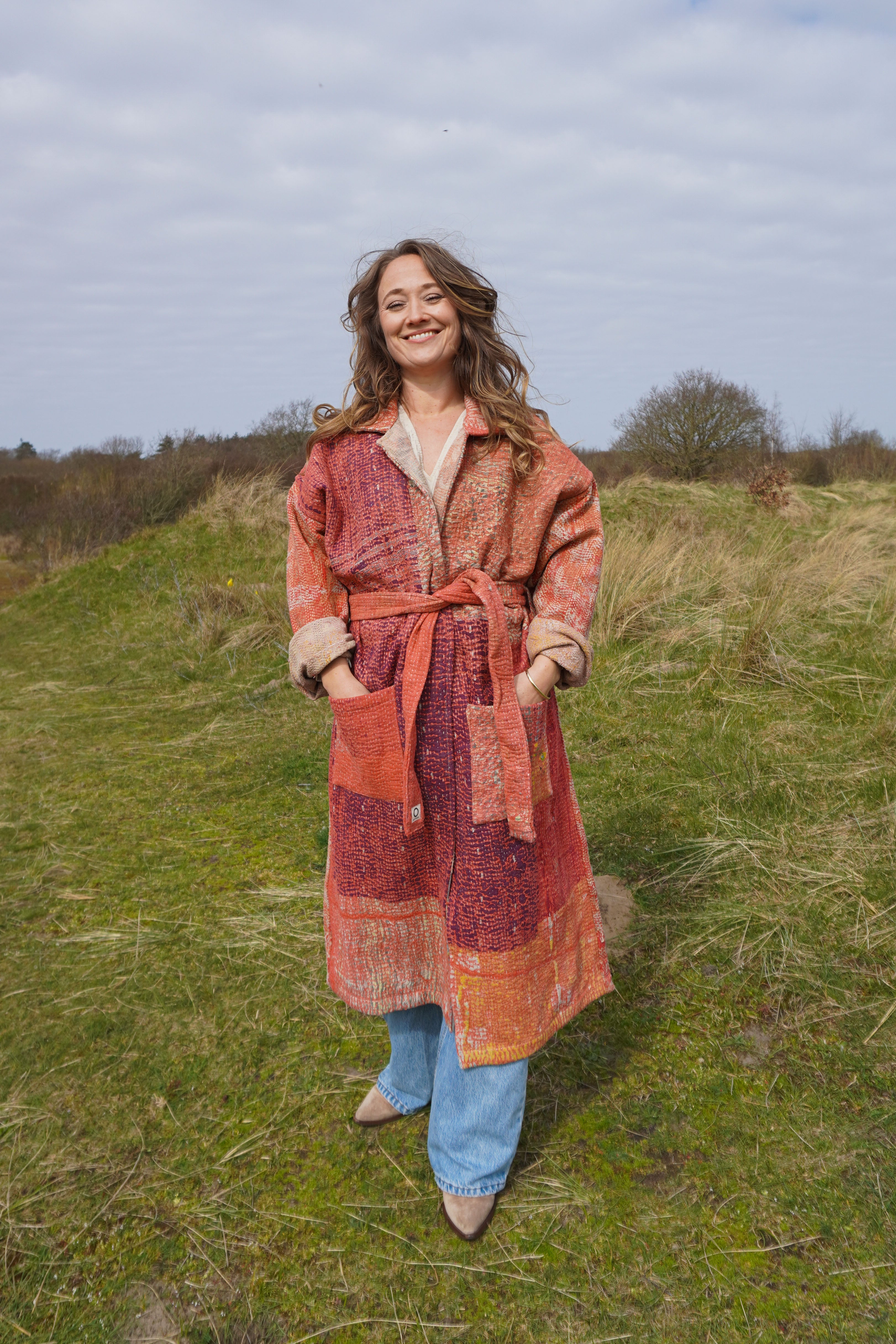 Majstudio / sari coat long / Vintage rugged 085