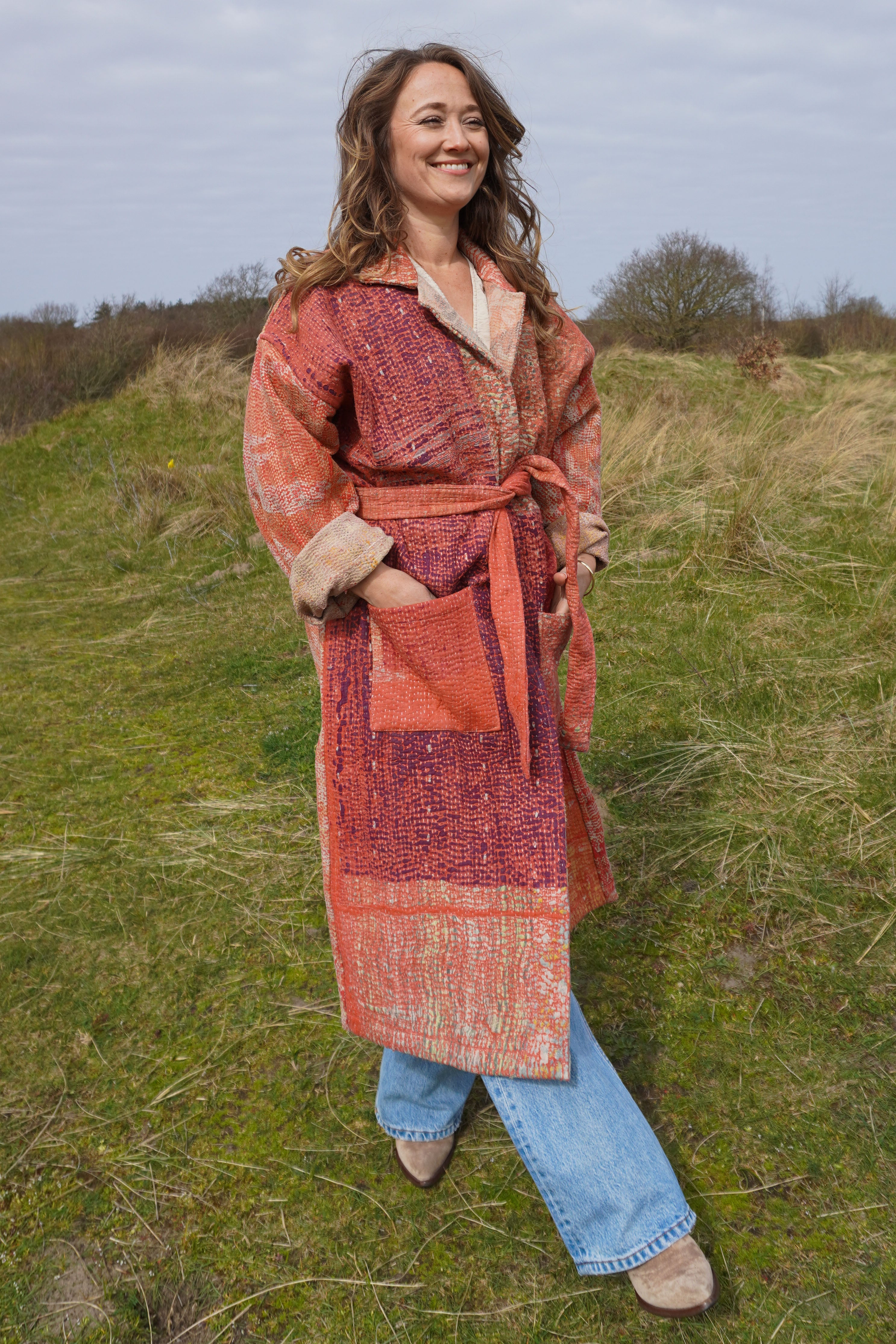 Majstudio / sari coat long / Vintage rugged 085
