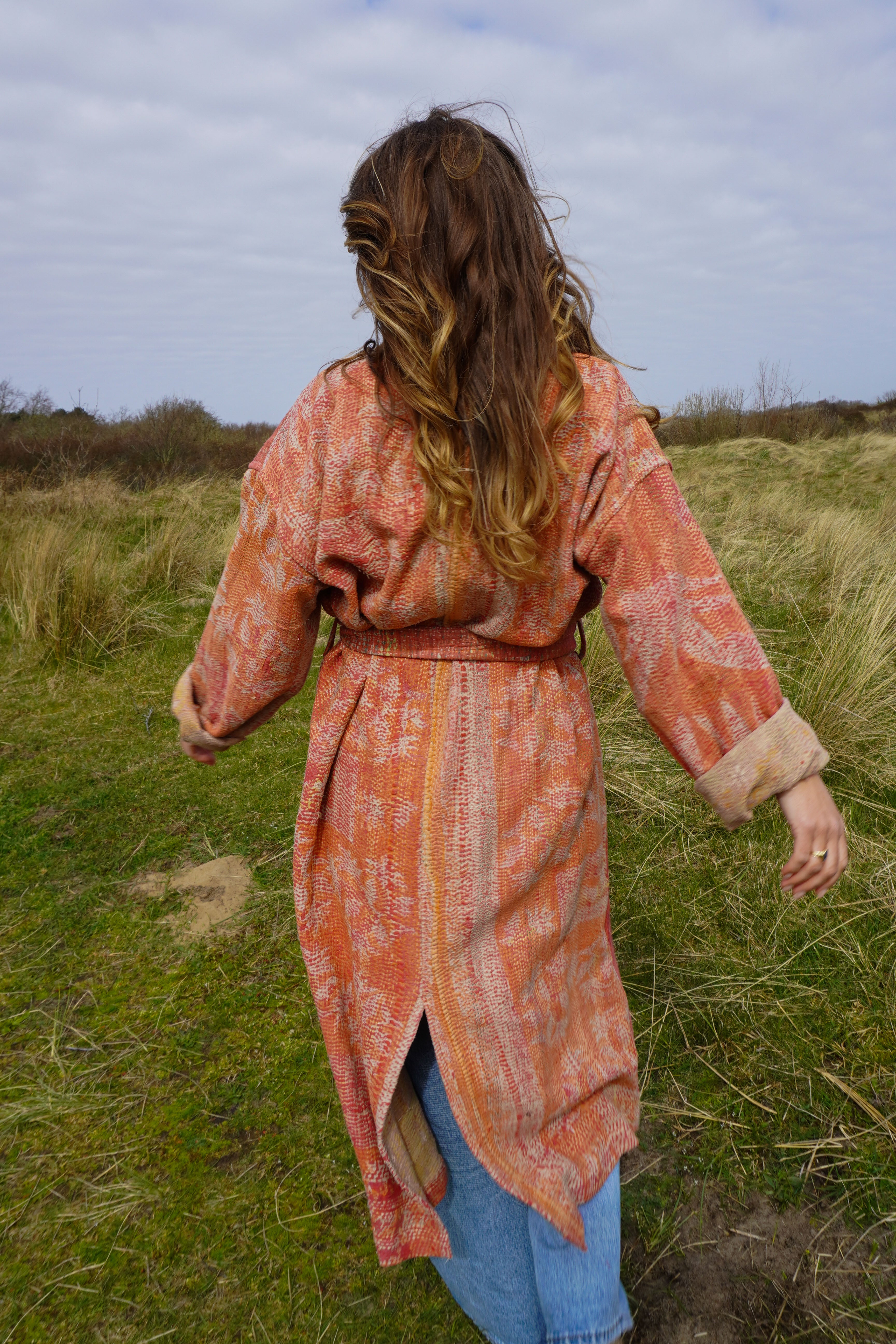 Majstudio / sari coat long / Vintage rugged 085
