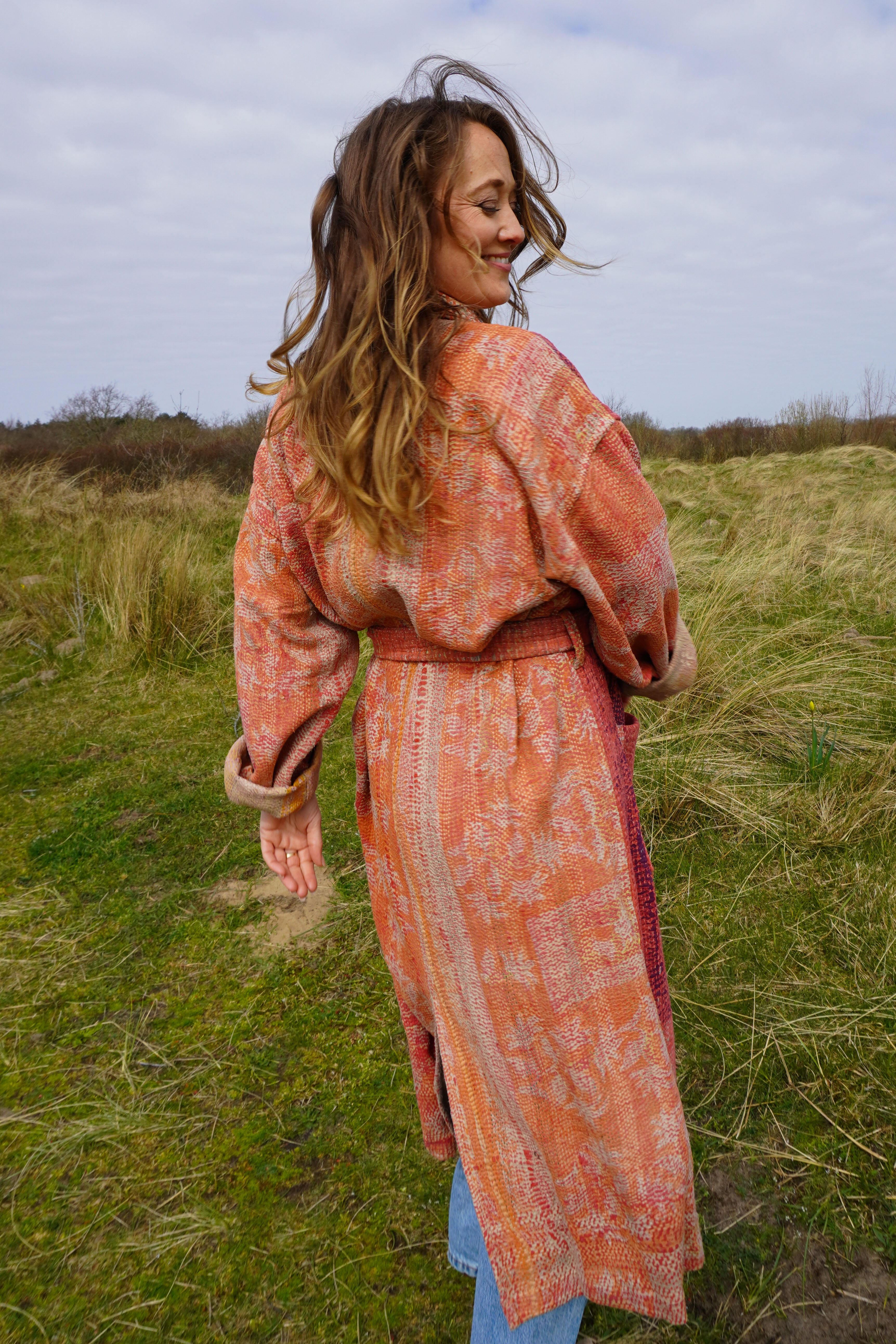 Majstudio / sari coat long / Vintage rugged 085