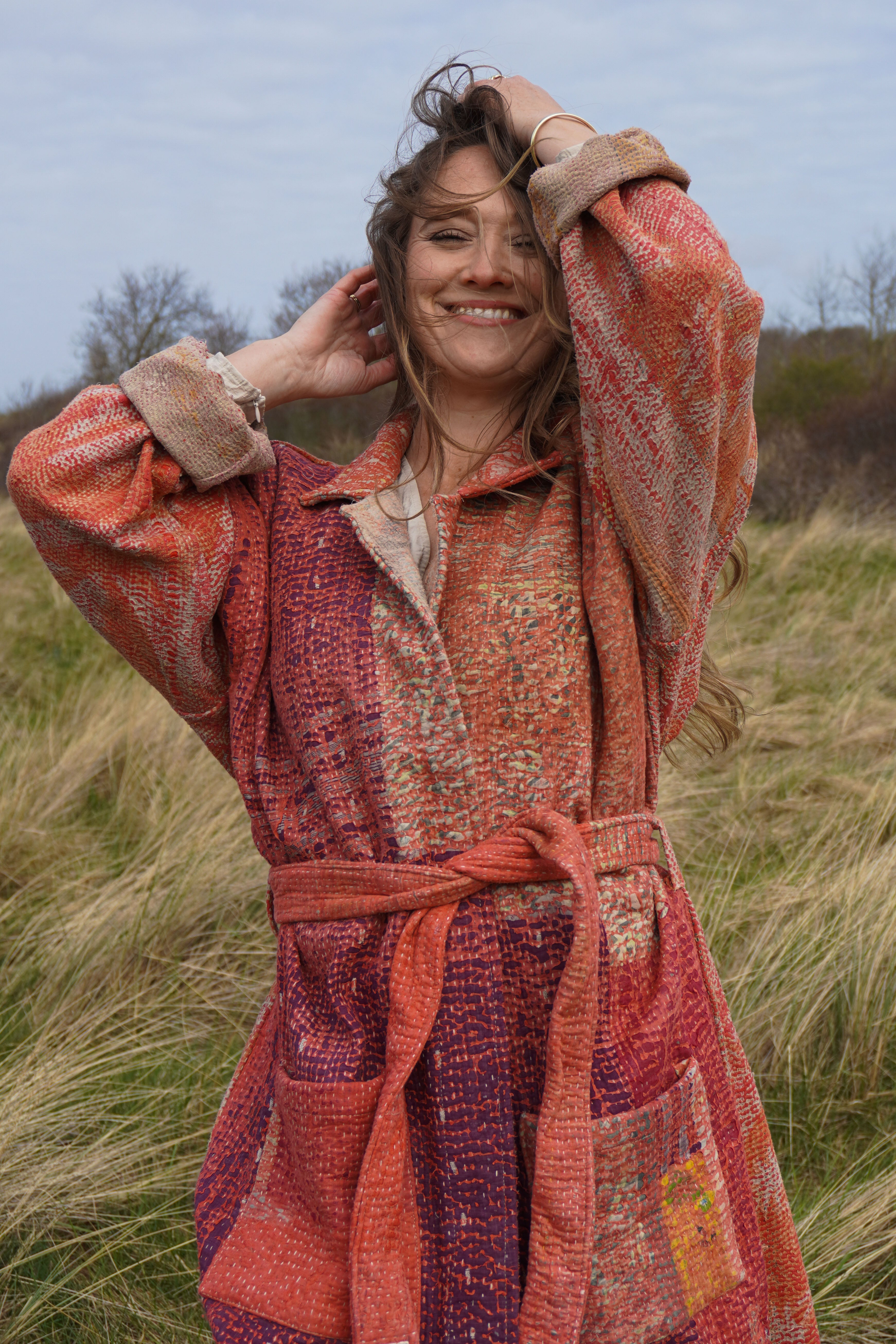 Majstudio / sari coat long / Vintage rugged 085
