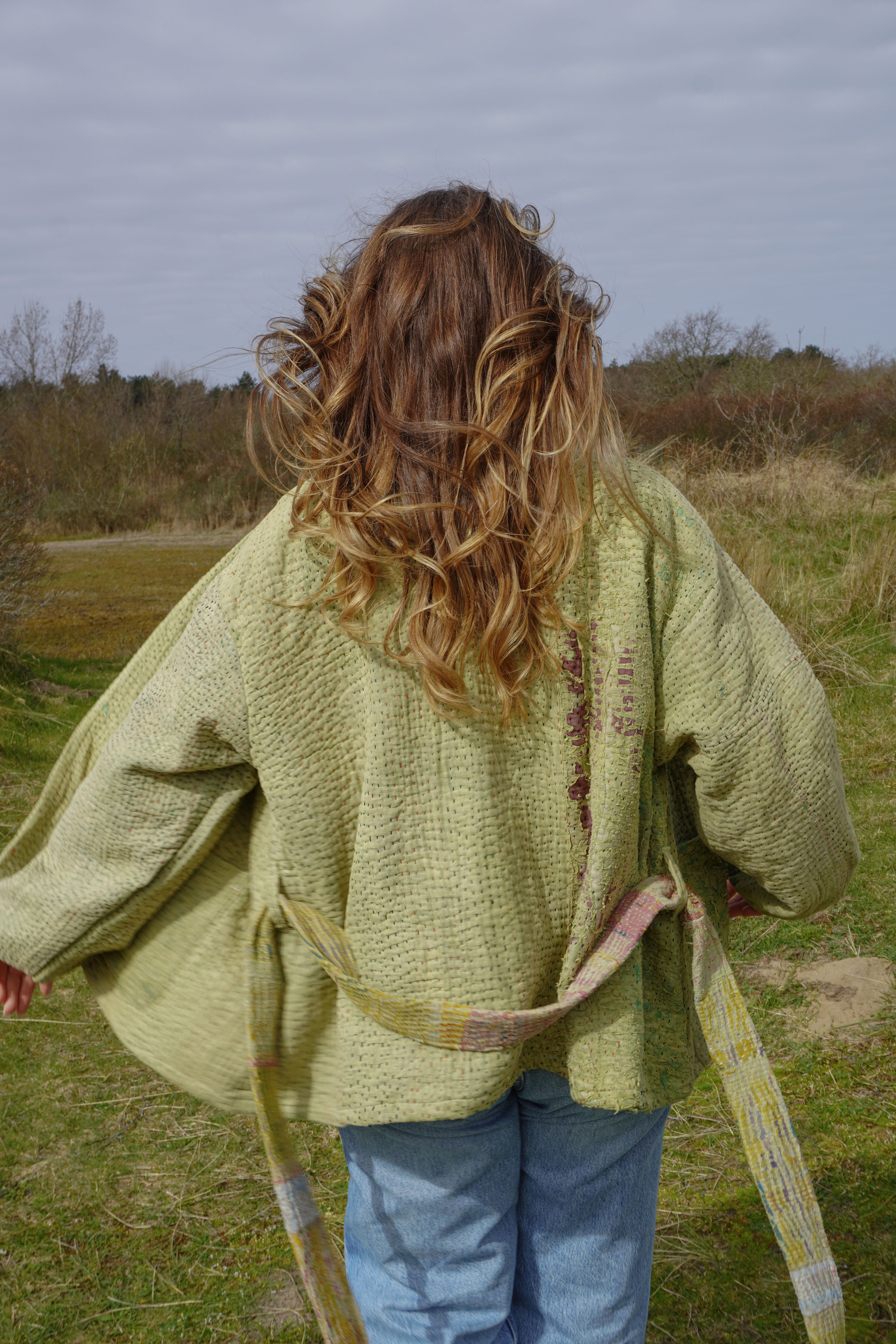 Majstudio / sari coat short / vintage rugged 090