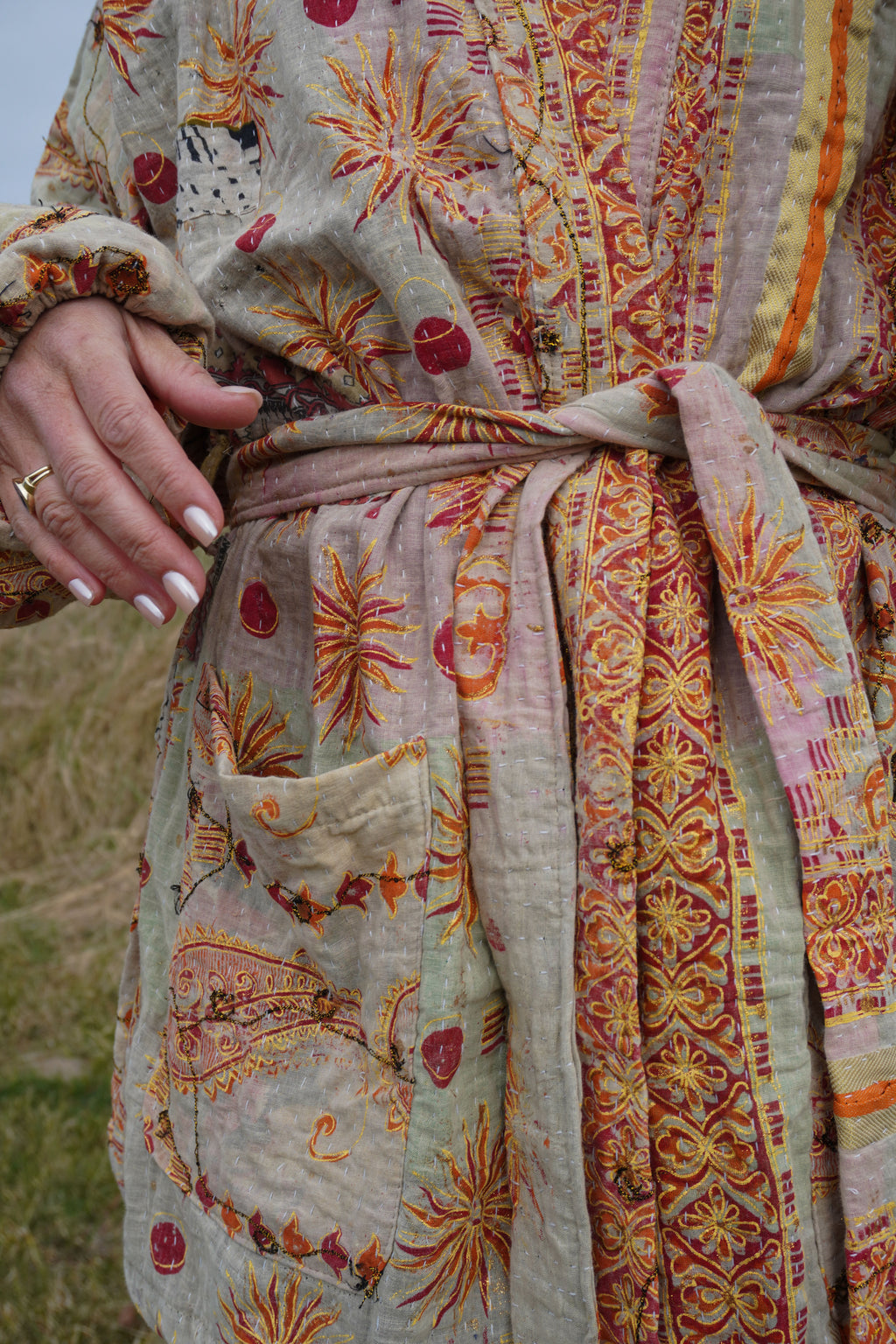 Majstudio / sari coat mid / Vintage india rugged 087