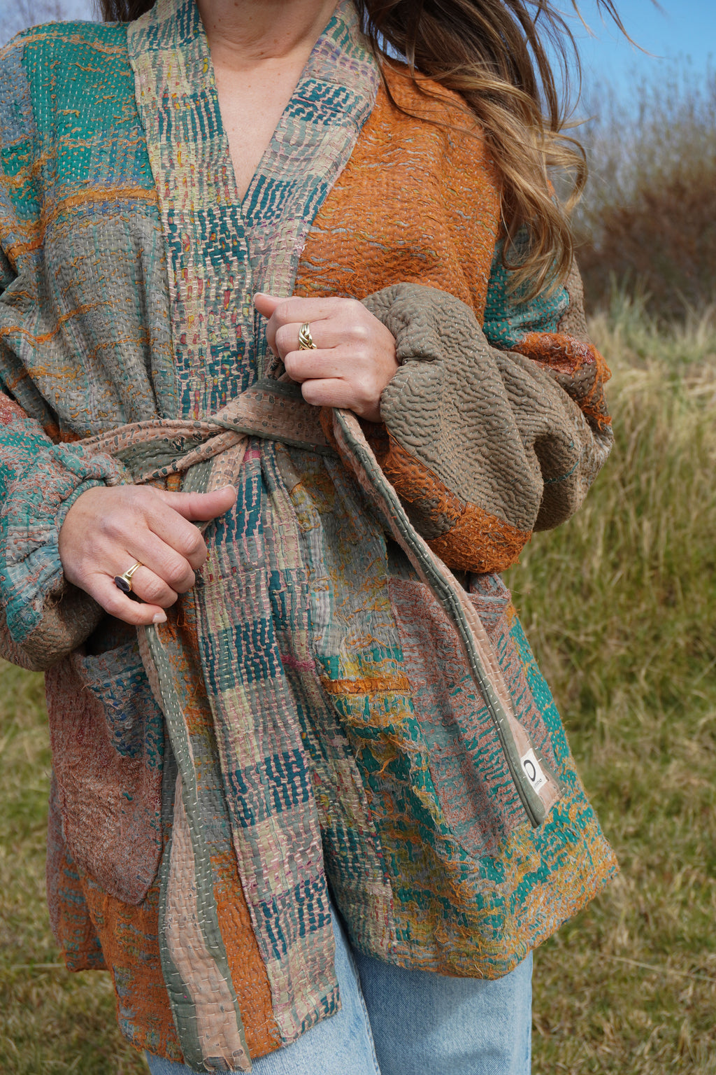 Majstudio / sari coat mid / Vintage india rugged 088