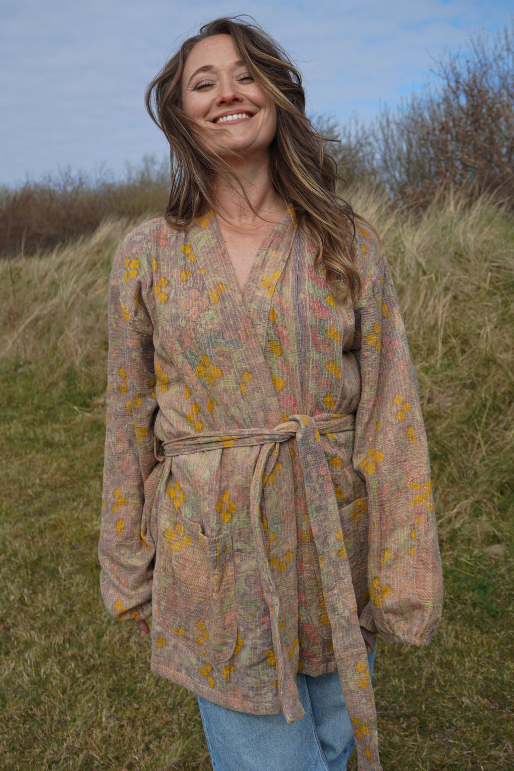 Majstudio / sari coat mid / Vintage india rugged 089