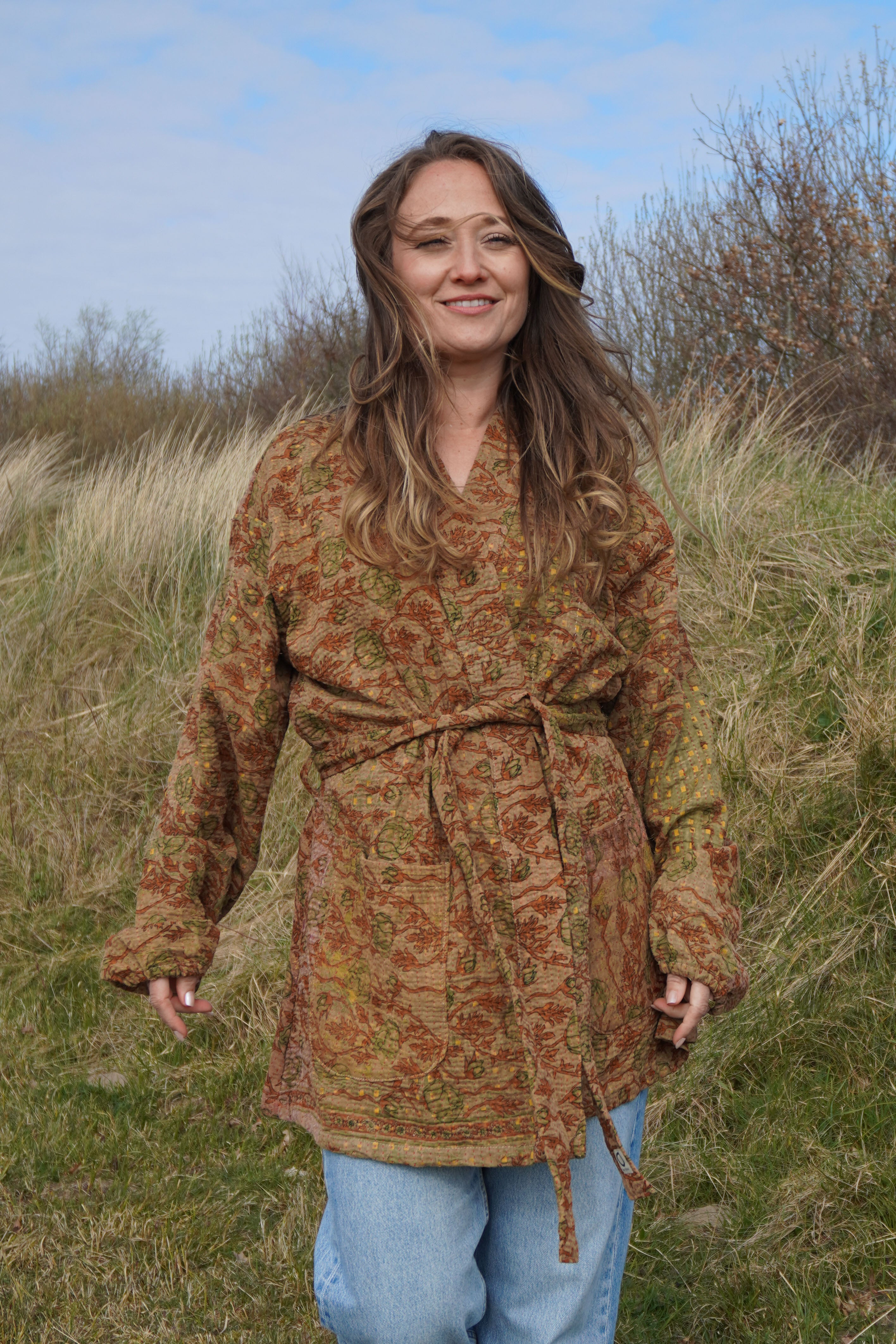 Majstudio / sari coat mid / Vintage india rugged 090
