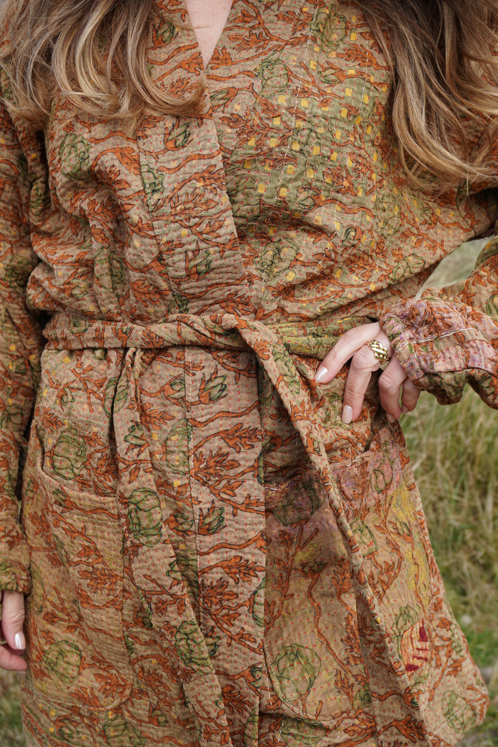 Majstudio / sari coat mid / Vintage india rugged 090