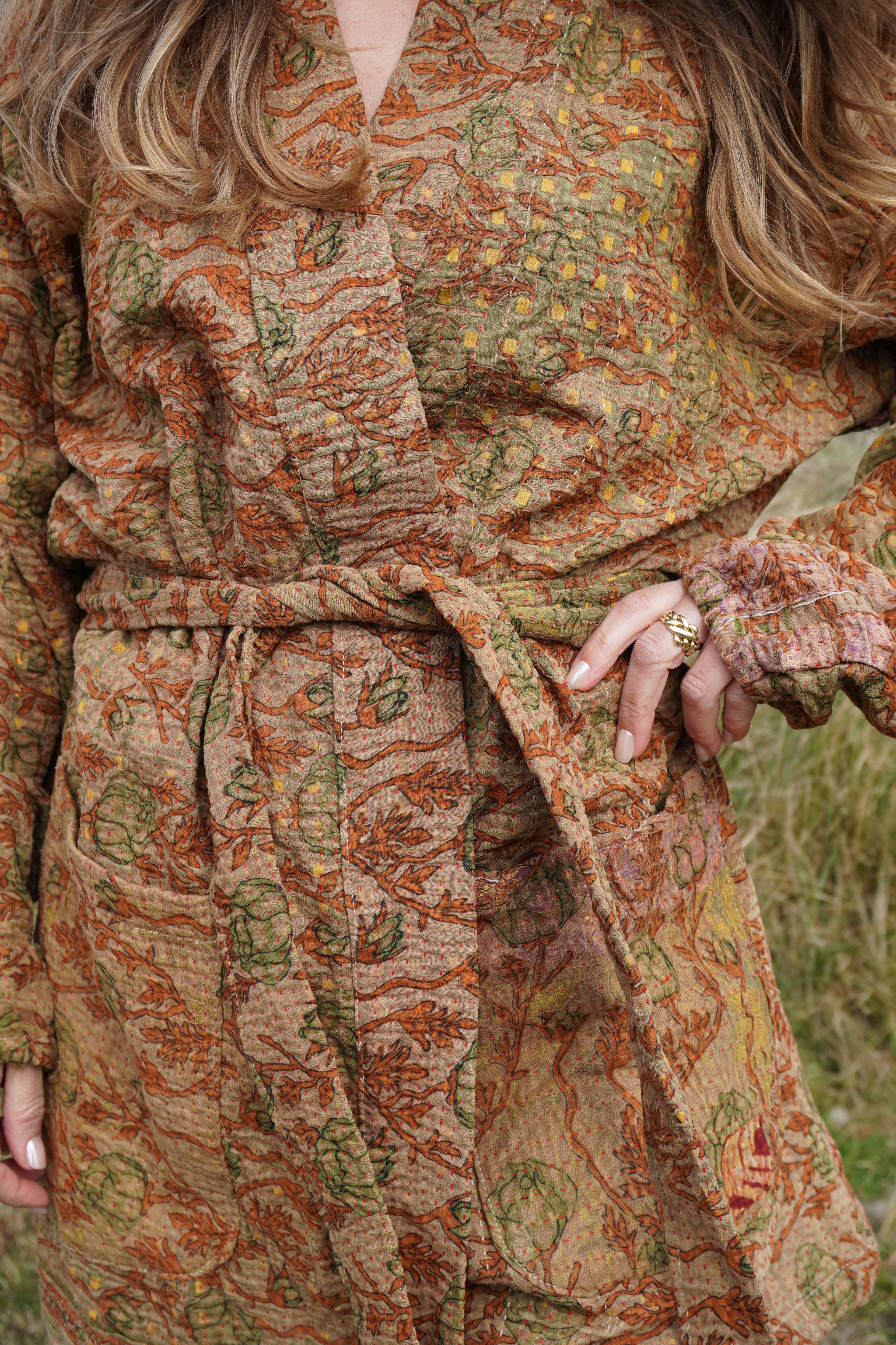 Majstudio / sari coat mid / Vintage india rugged 090