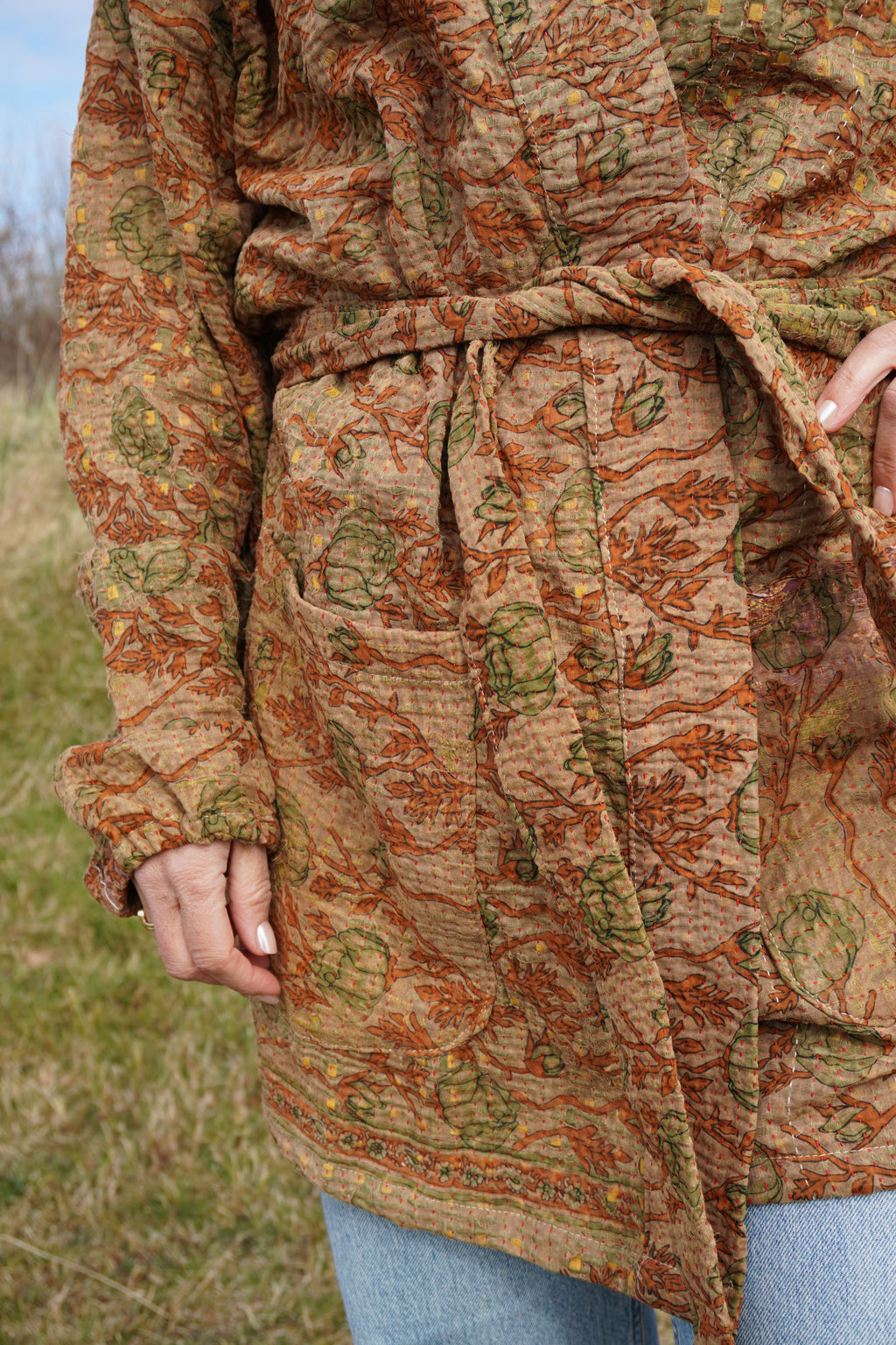 Majstudio / sari coat mid / Vintage india rugged 090