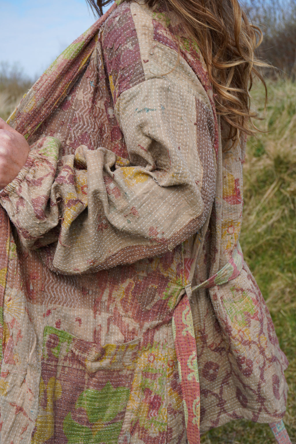 Majstudio / sari coat mid / Vintage india rugged 091