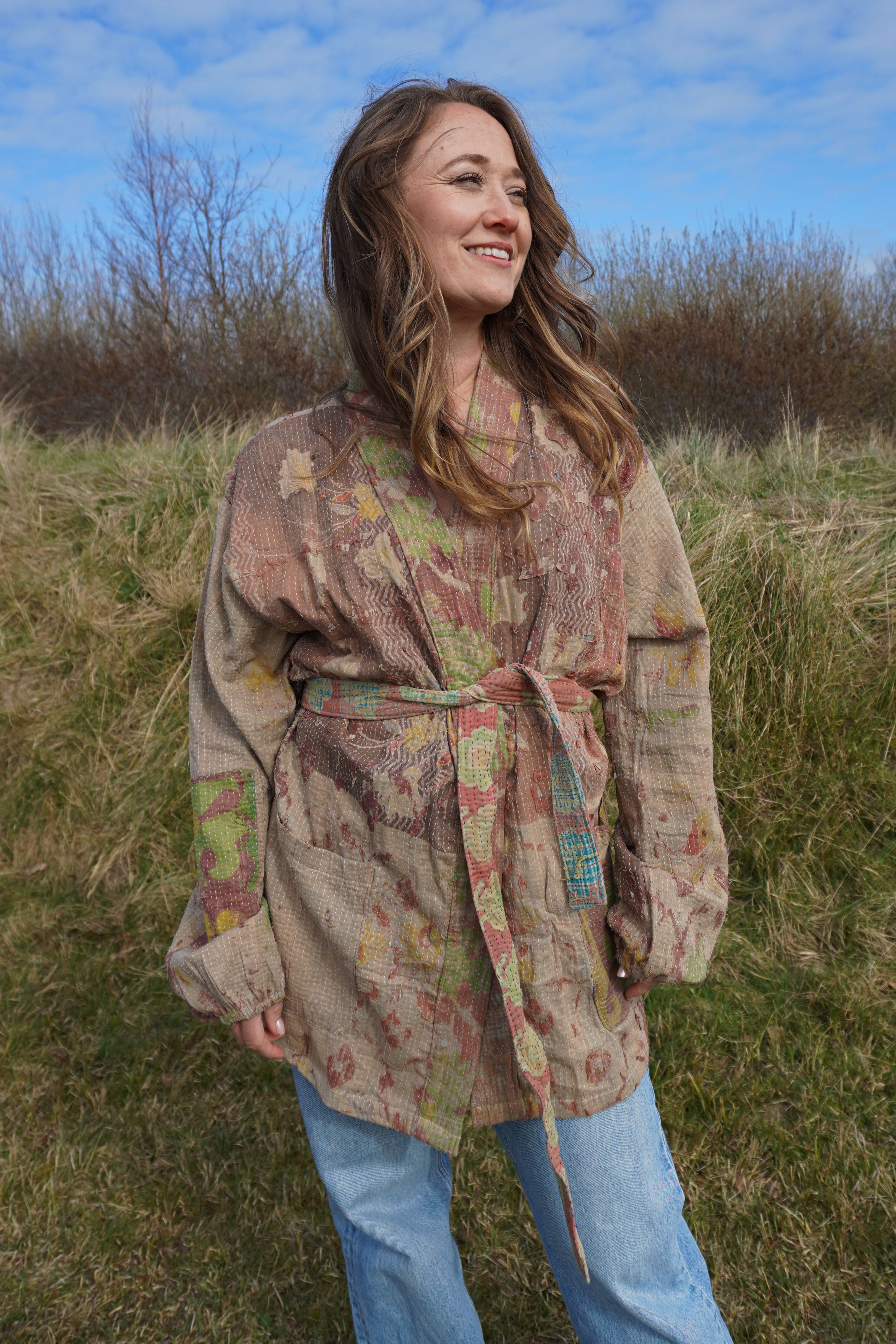 Majstudio / sari coat mid / Vintage india rugged 091