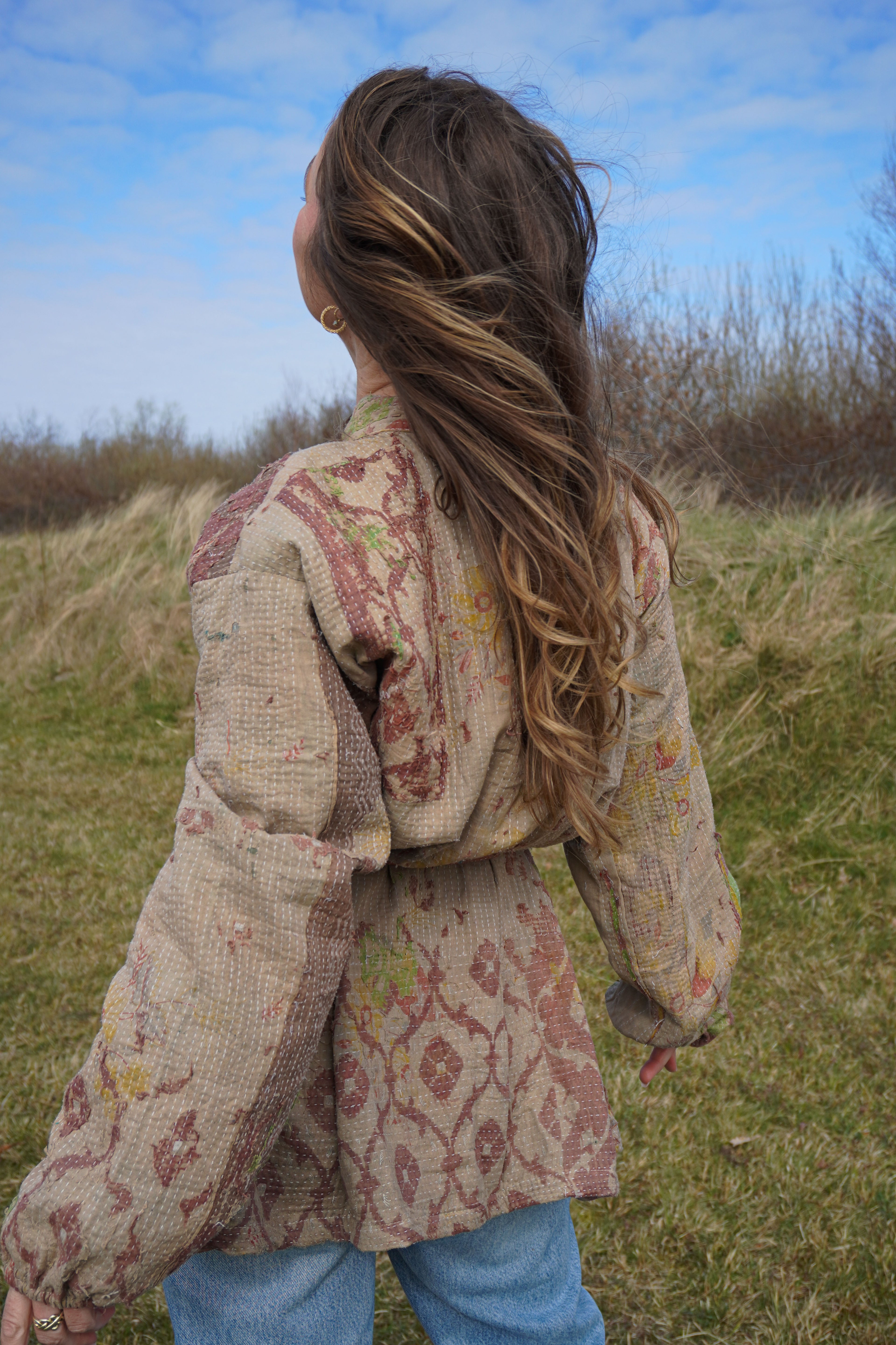 Majstudio / sari coat mid / Vintage india rugged 091