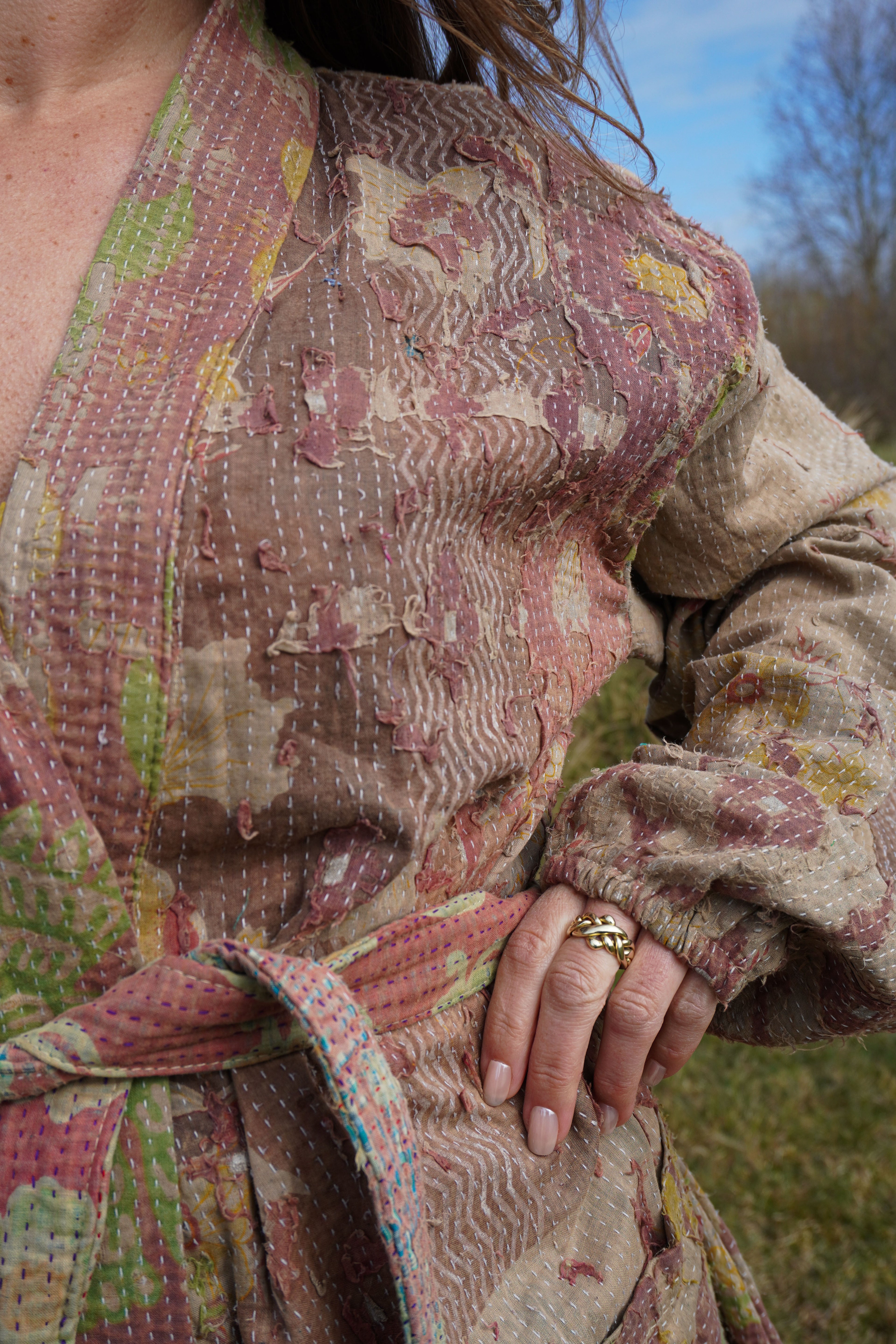 Majstudio / sari coat mid / Vintage india rugged 091