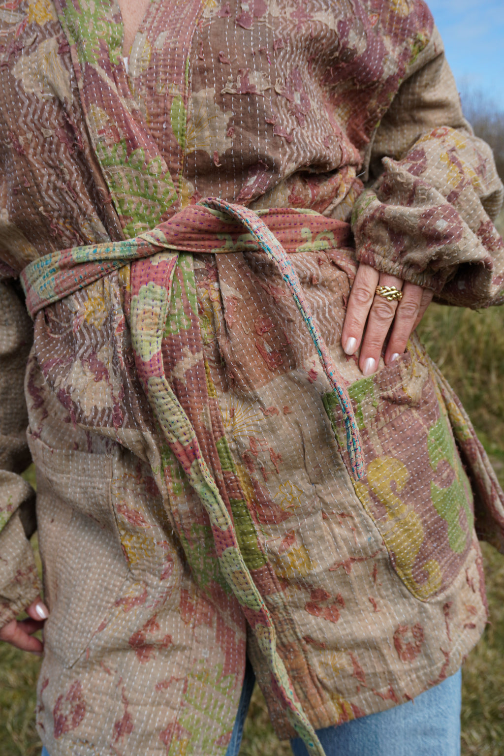Majstudio / sari coat mid / Vintage india rugged 091