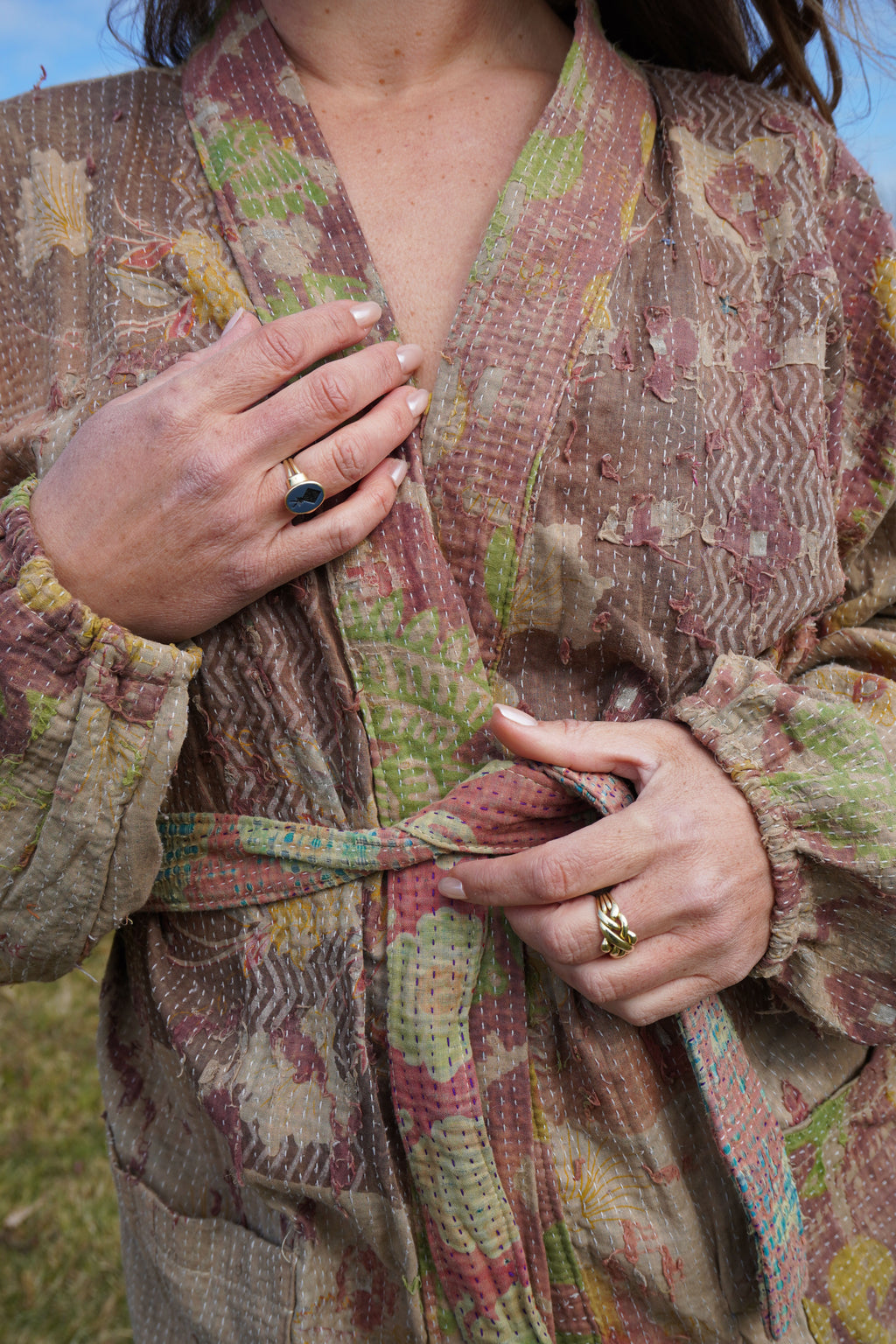 Majstudio / sari coat mid / Vintage india rugged 091