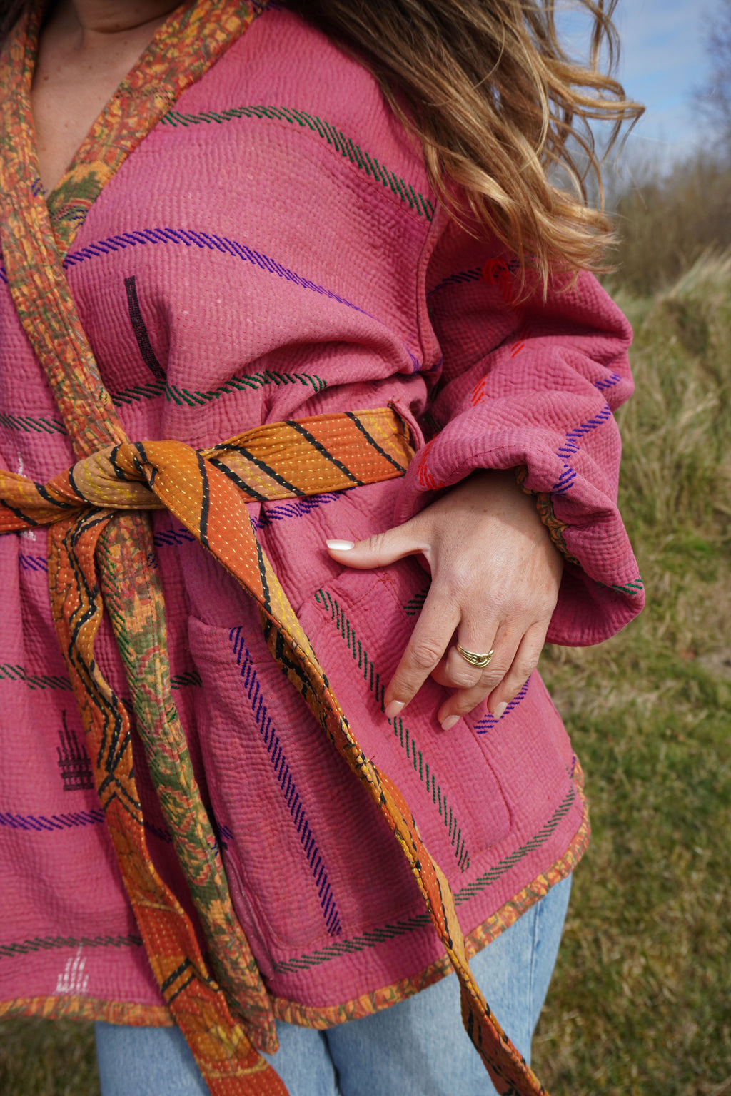 Majstudio / sari coat mid / Vintage india rugged 092