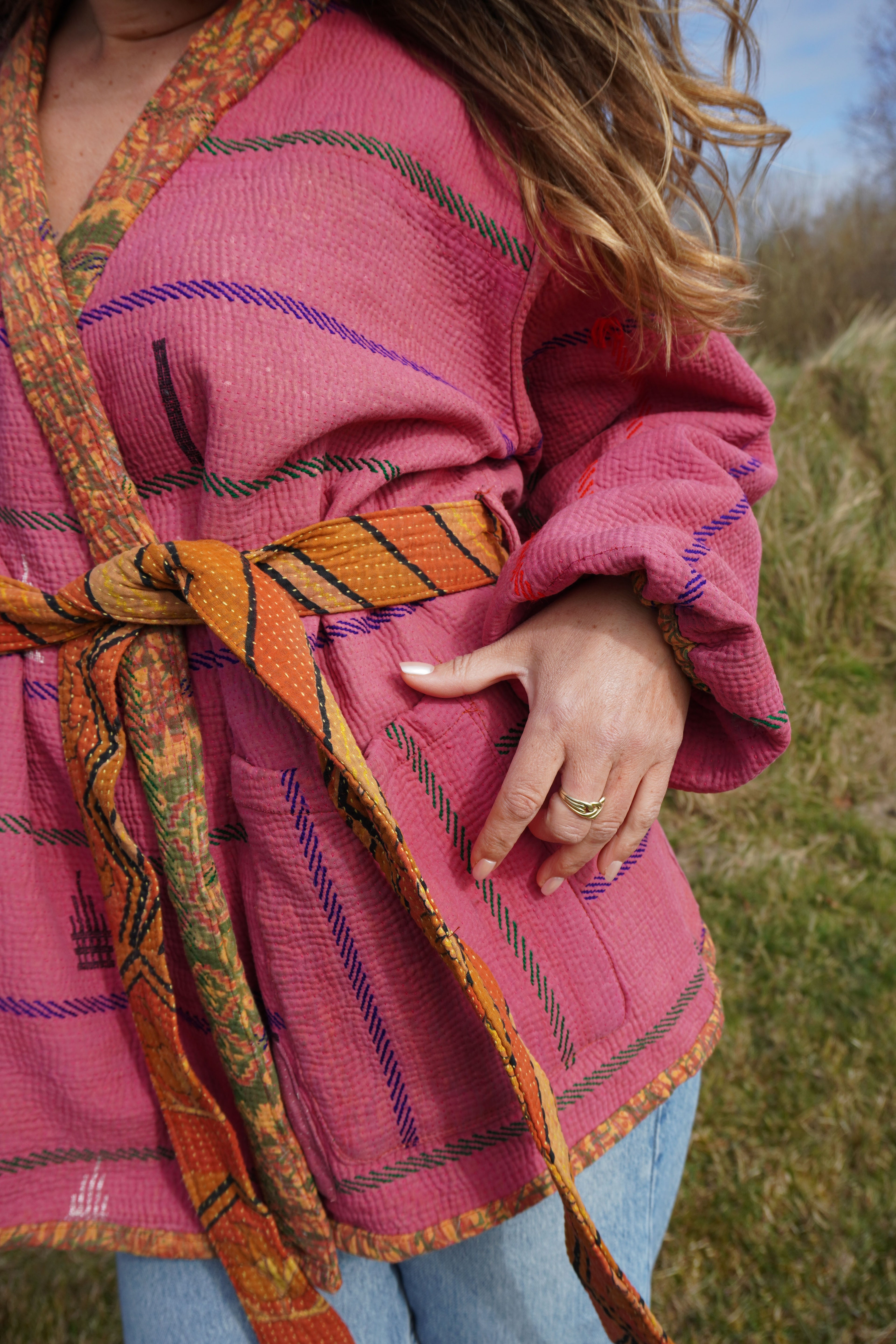 Majstudio / sari coat mid / Vintage india rugged 092