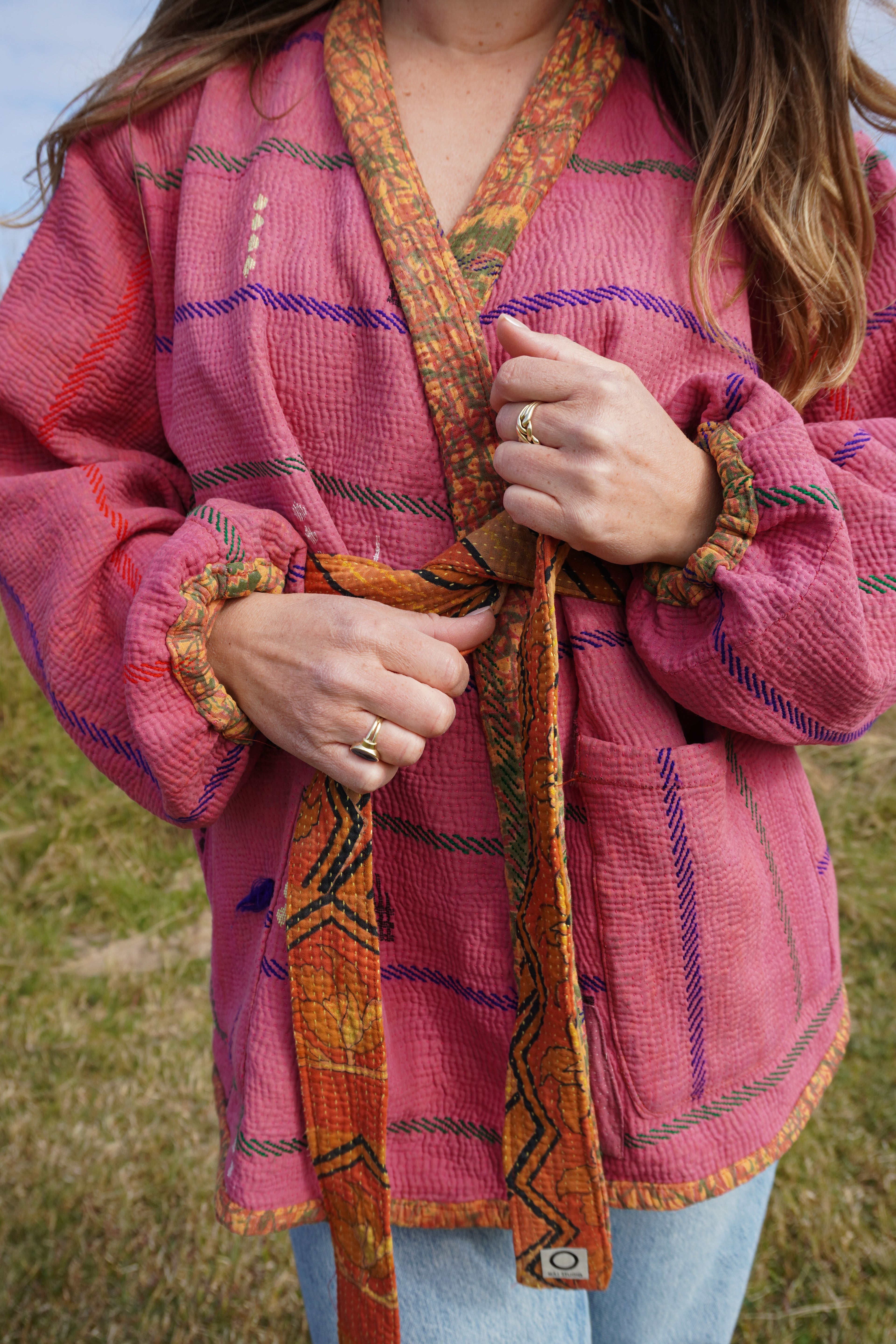 Majstudio / sari coat mid / Vintage india rugged 092