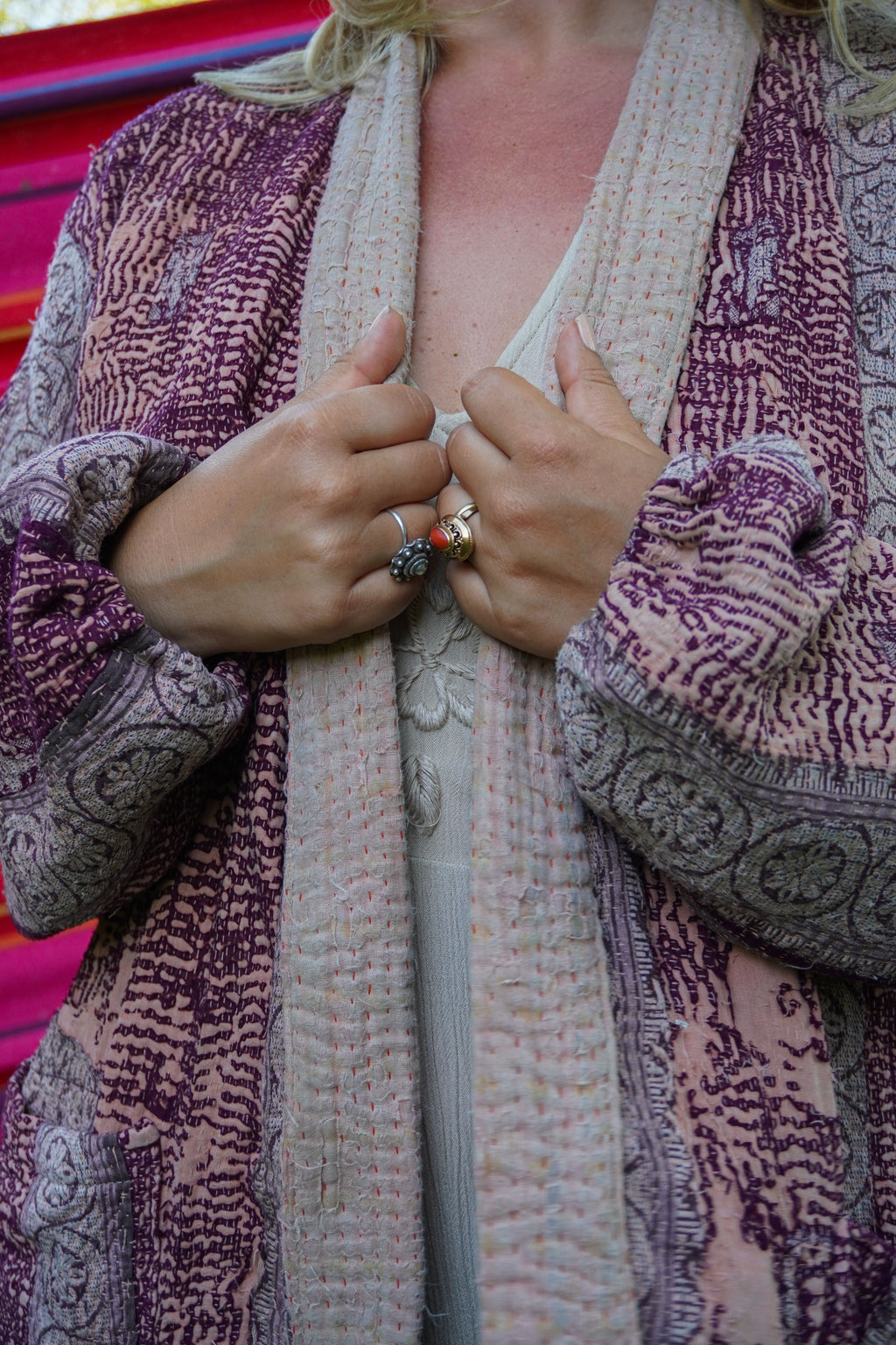 Majstudio / sari coat mid / Vintage india rugged 097
