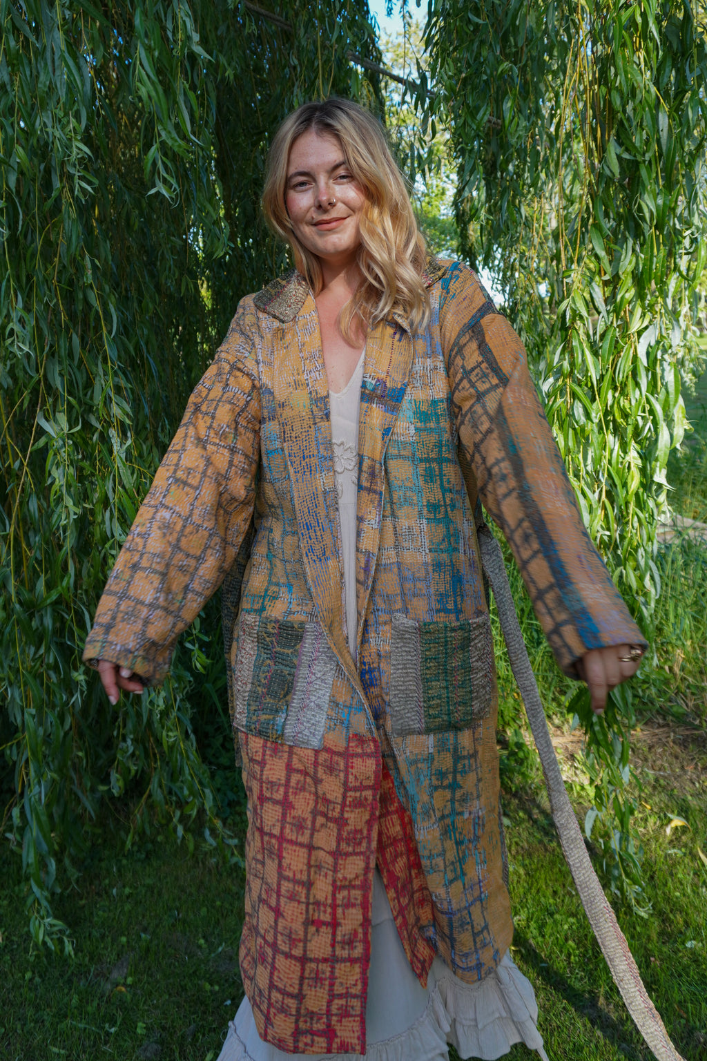 Majstudio / sari coat long / Vintage rugged 087