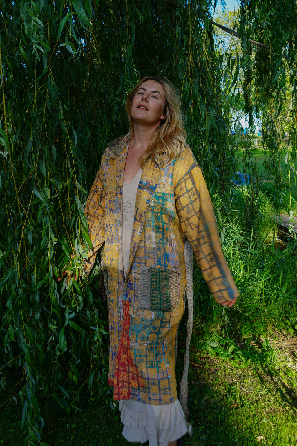 Majstudio / sari coat long / Vintage rugged 087