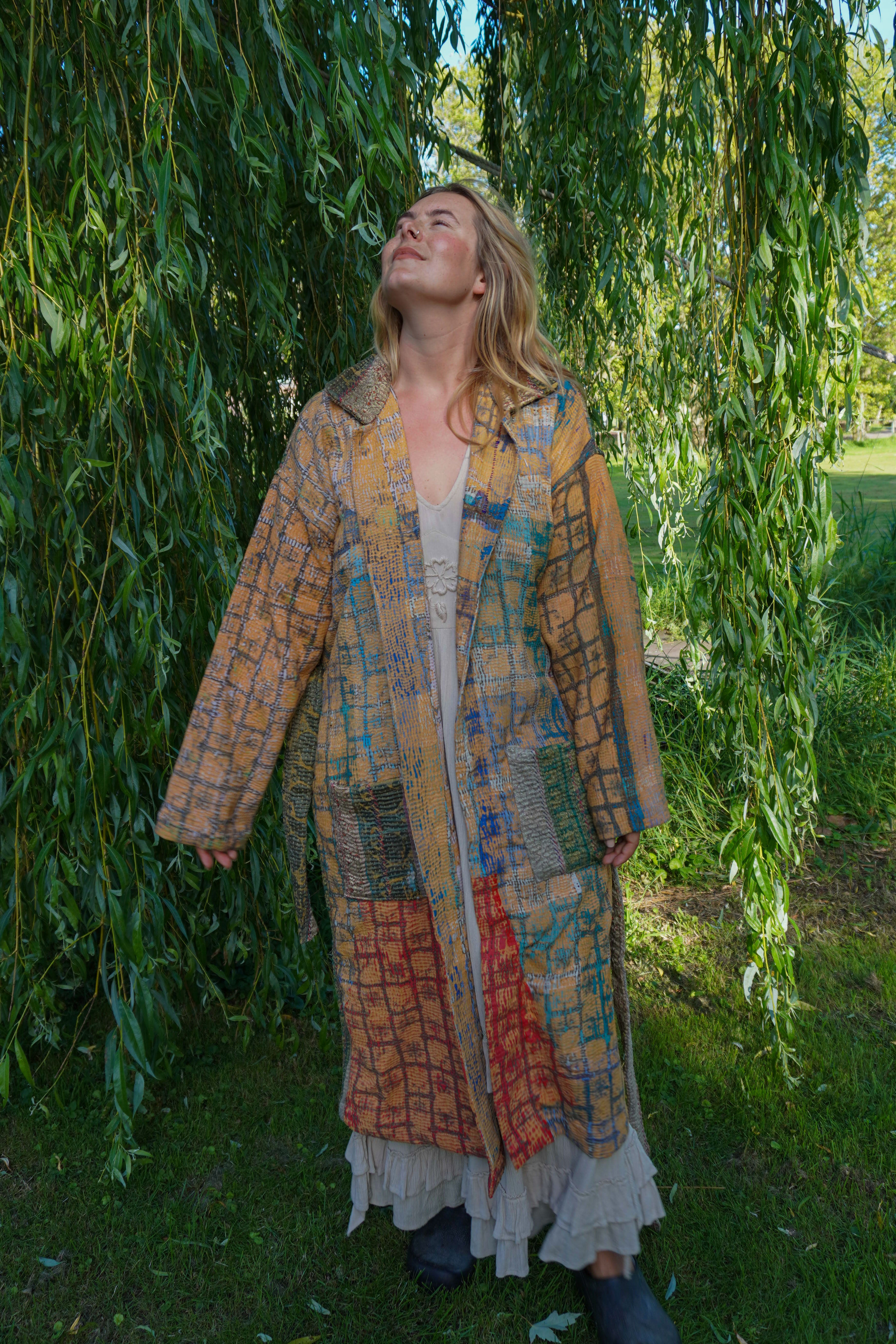 Majstudio / sari coat long / Vintage rugged 087