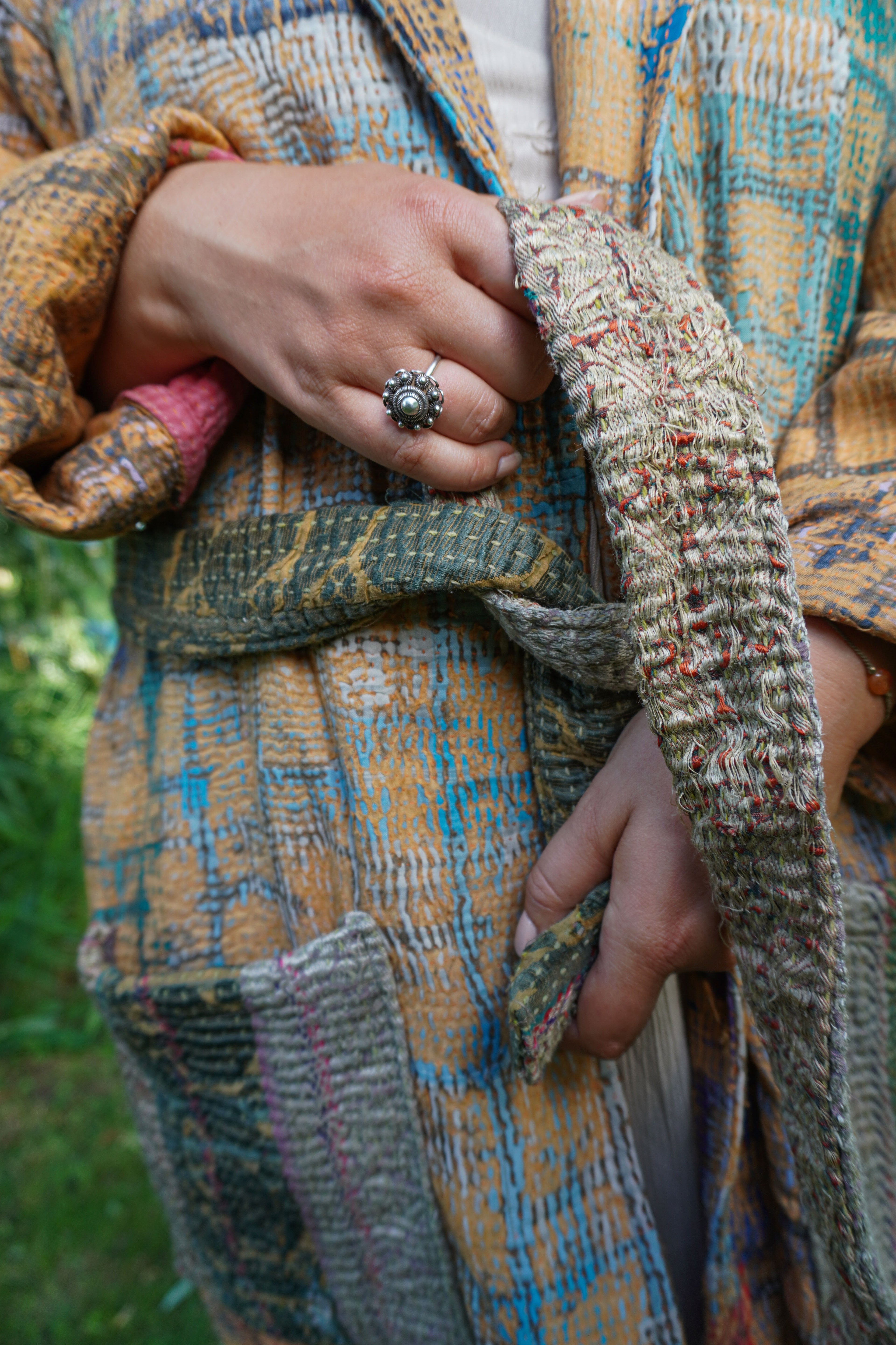 Majstudio / sari coat long / Vintage rugged 087