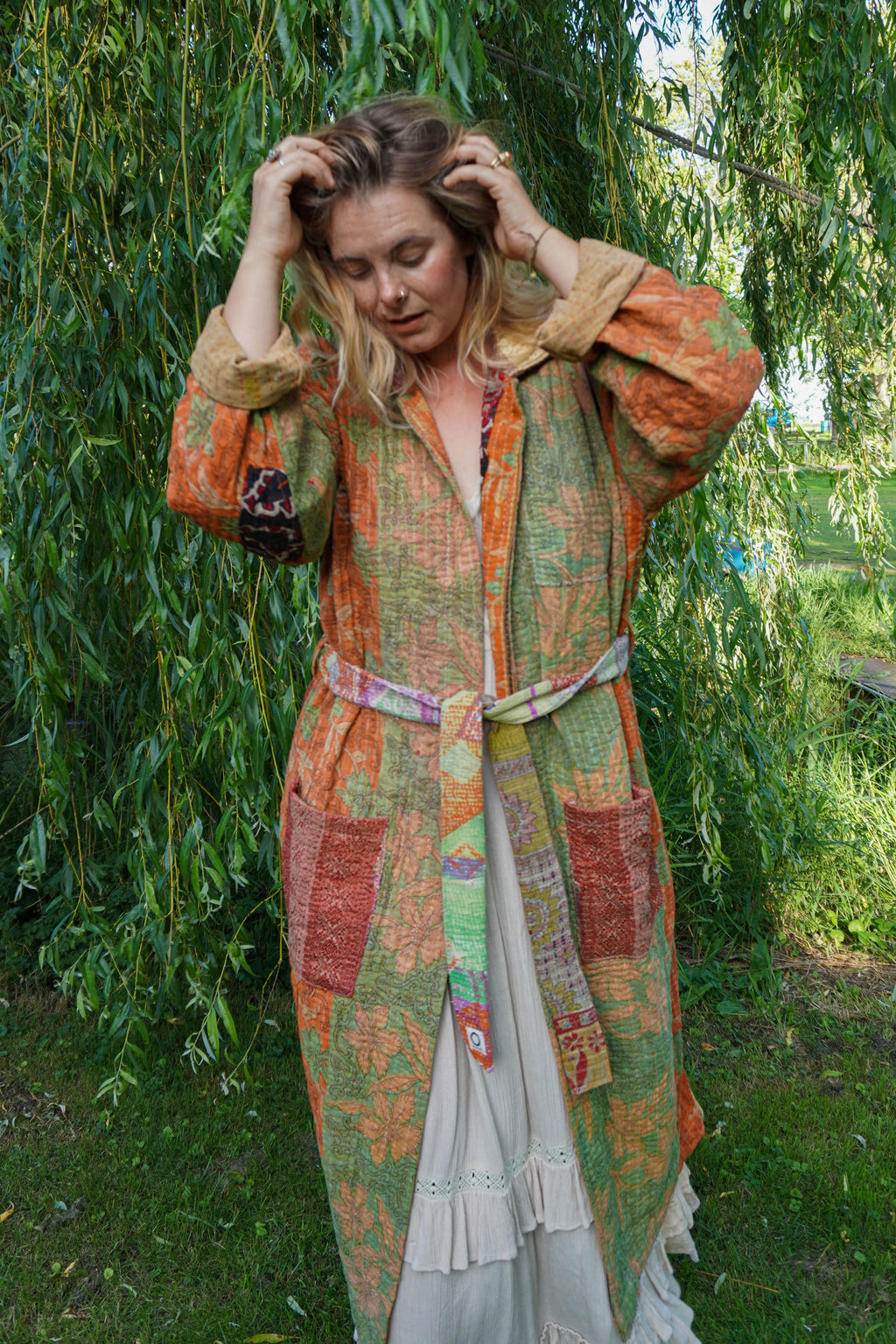 Majstudio / sari coat long / Vintage rugged 086