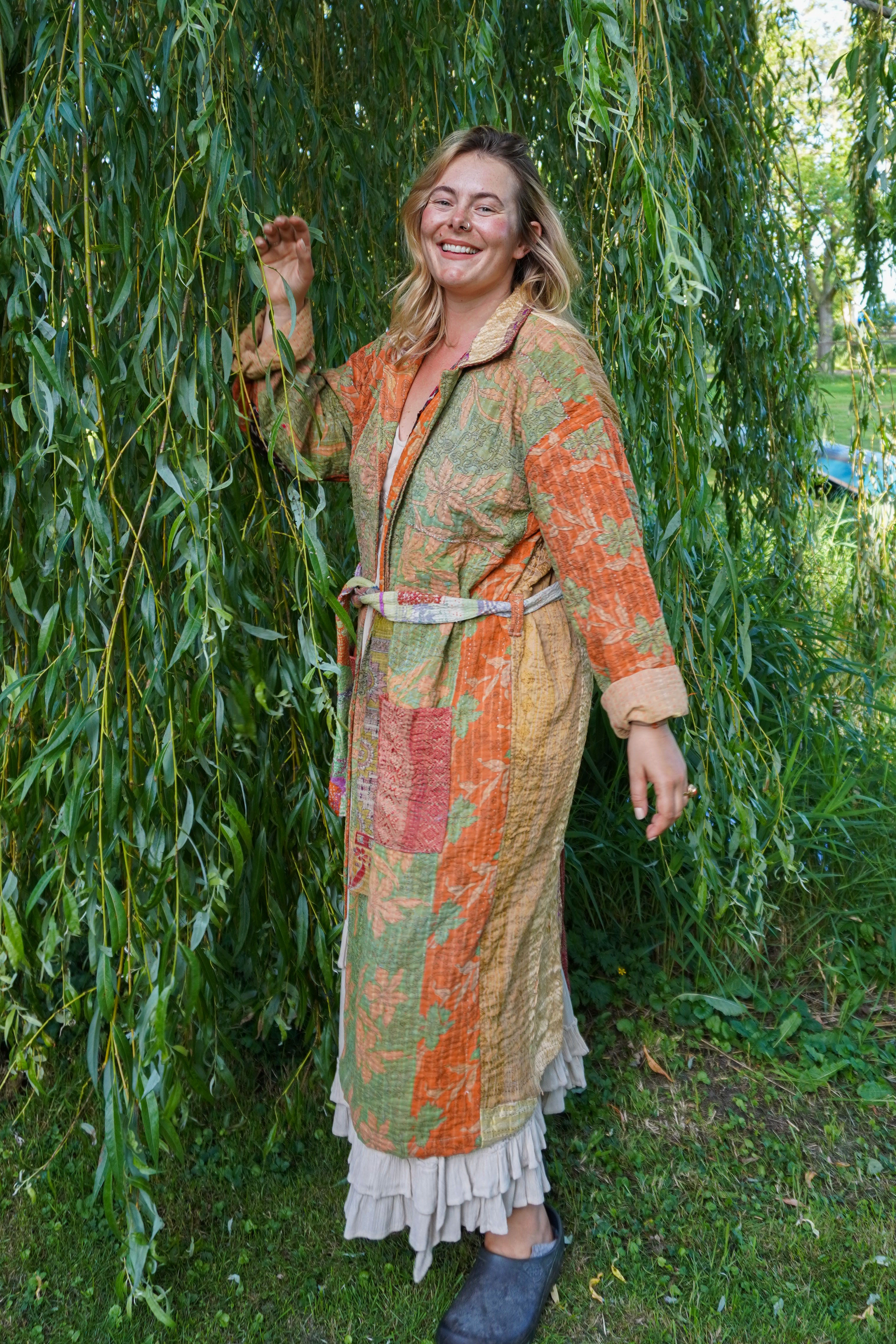 Majstudio / sari coat long / Vintage rugged 086