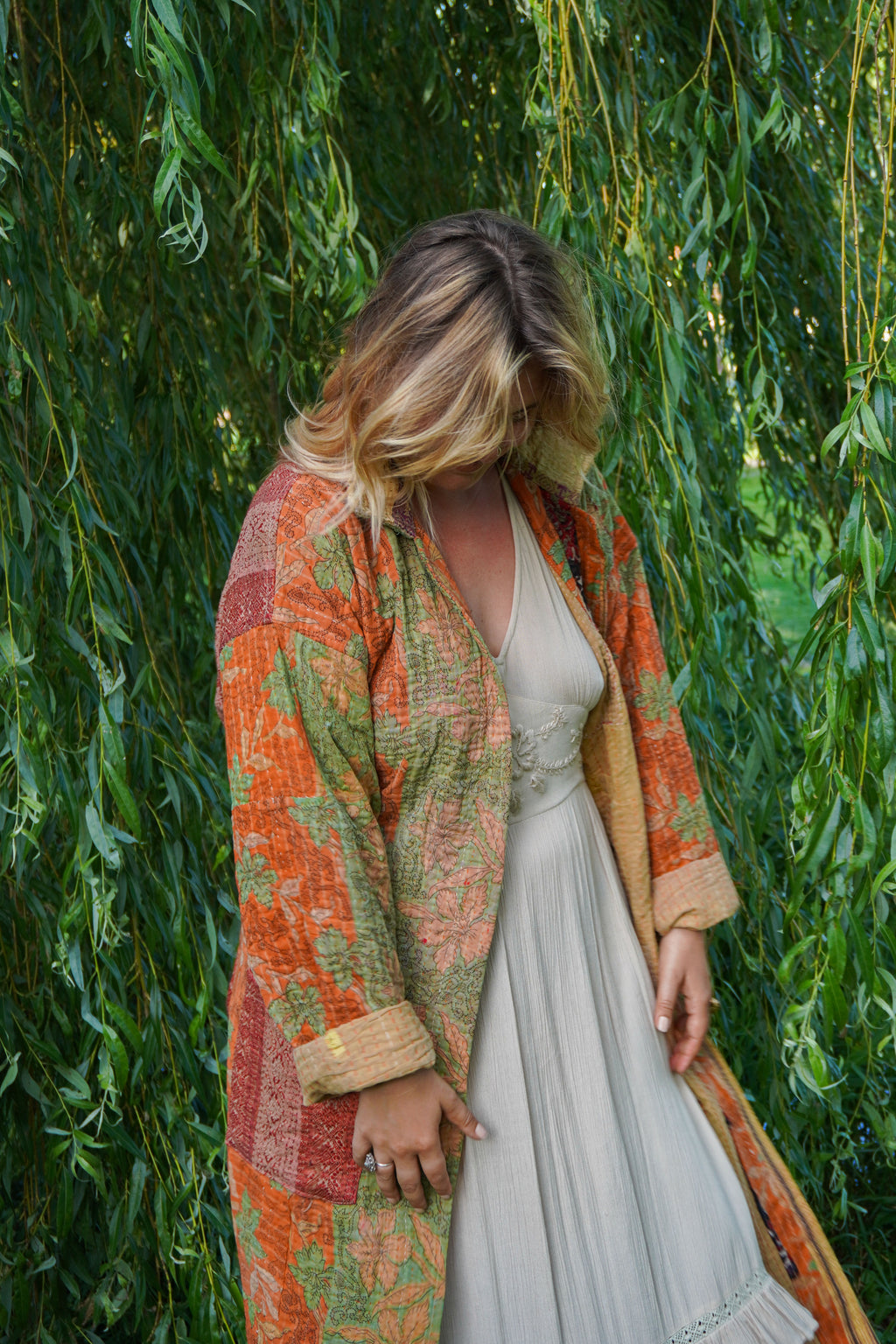 Majstudio / sari coat long / Vintage rugged 086