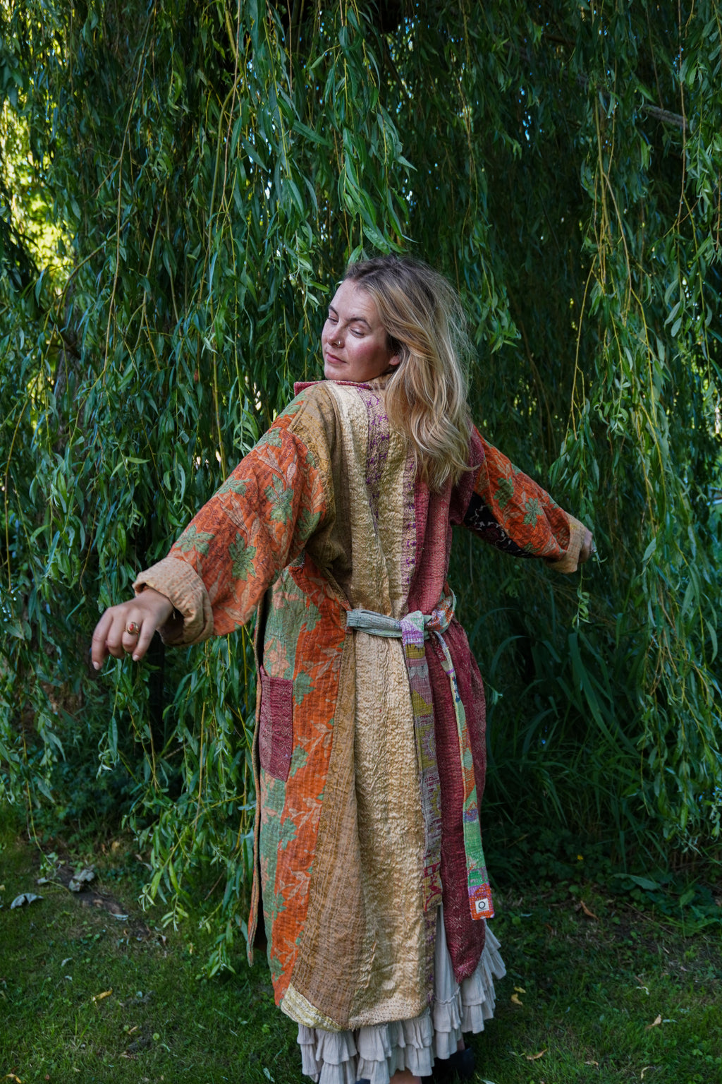 Majstudio / sari coat long / Vintage rugged 086