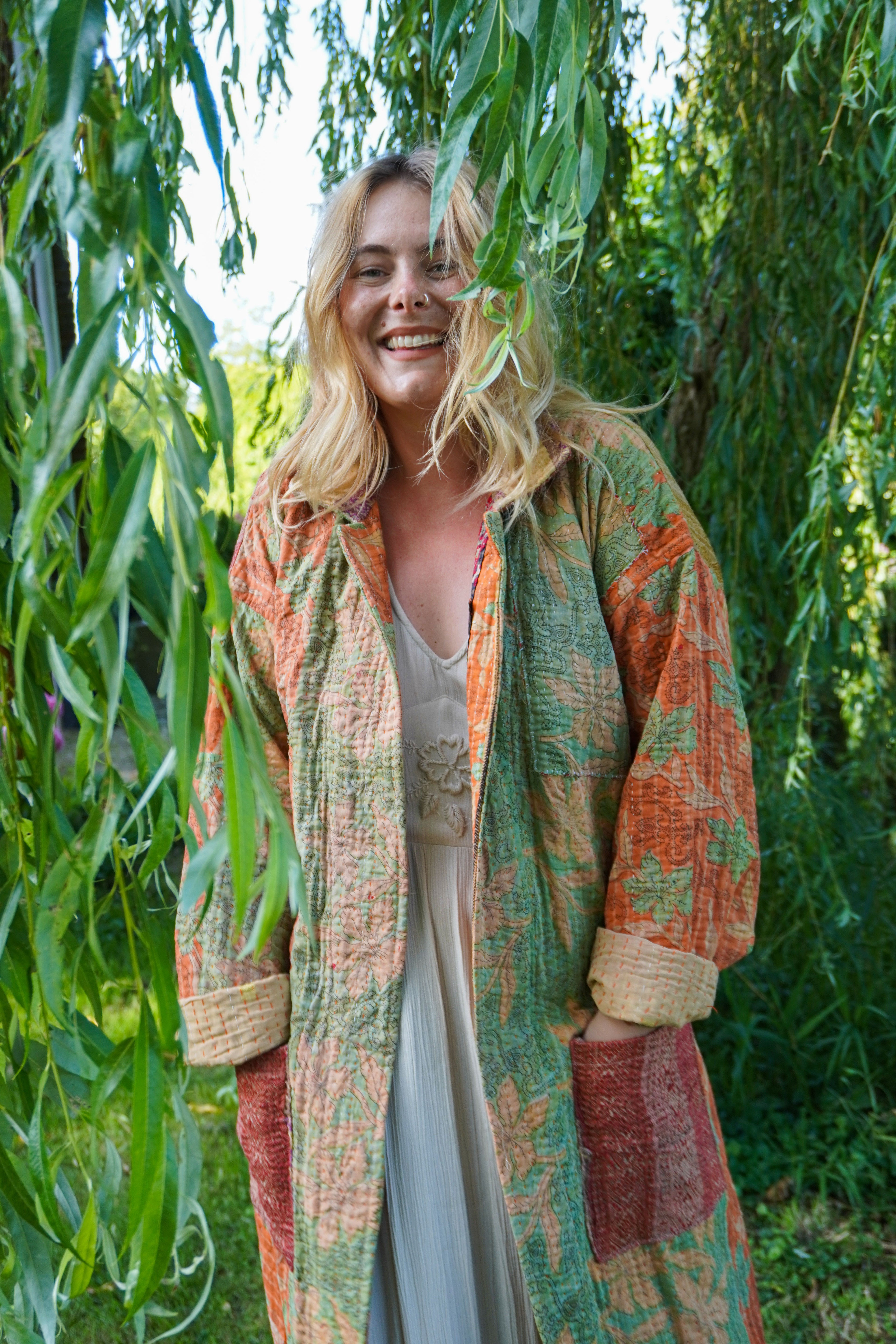 Majstudio / sari coat long / Vintage rugged 086